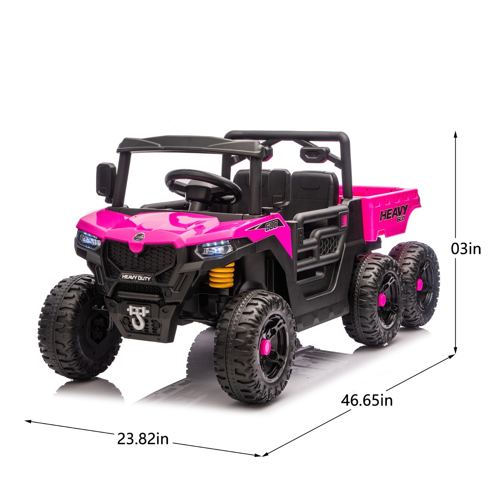 24V Kids ELectric Car Dump Truck Ride on Toys w/Remote,LED,400W Motor, Pink