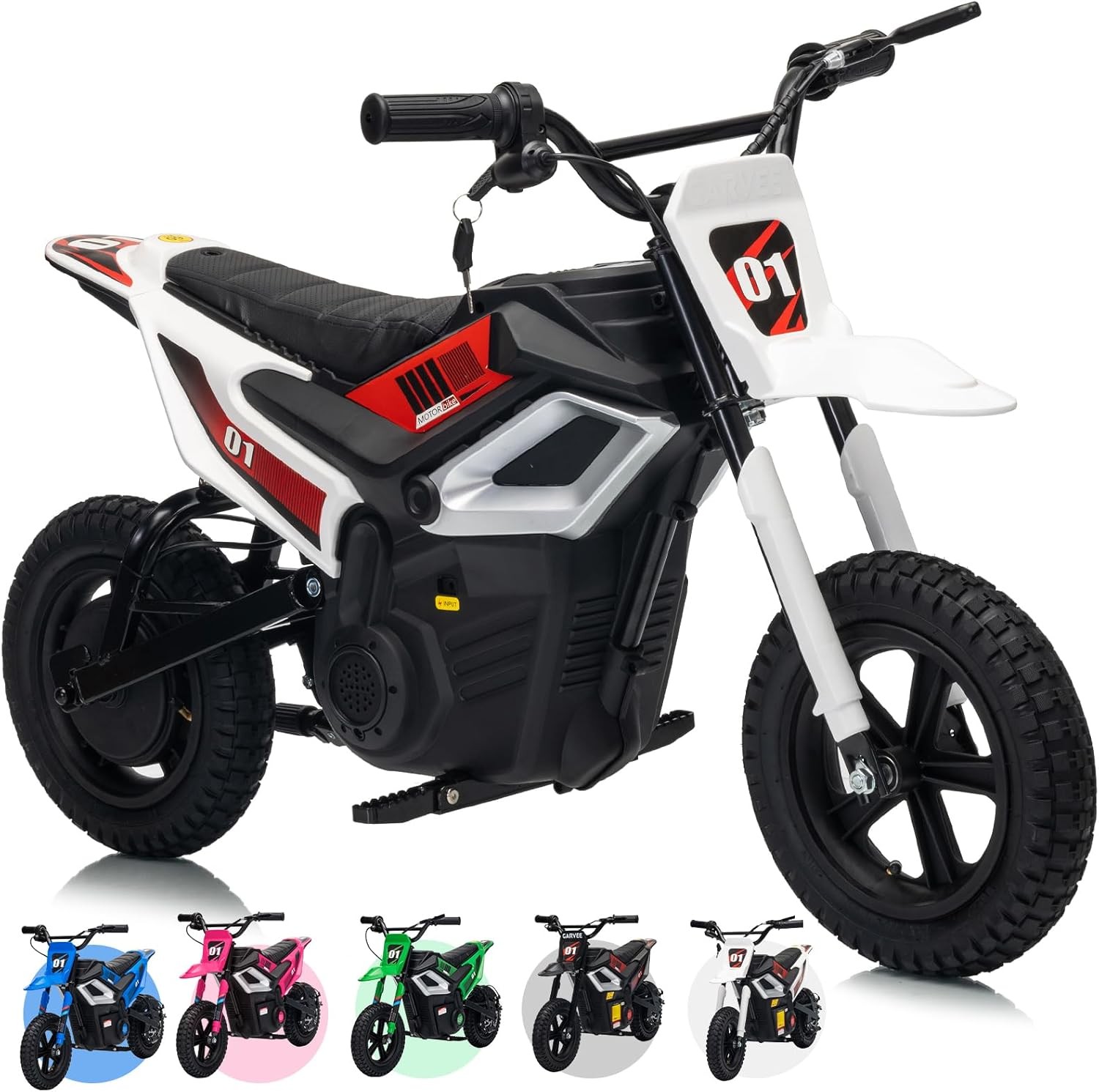 24V Kids Electric Motorcycle Aprilia Licensed&Dirt Bike Speed 6-12mph for Age 3+