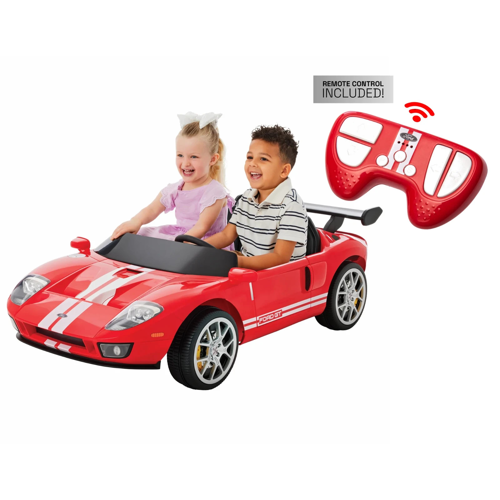 2-Seater Ford GT Convertible 12V Electric Ride-On Car w/ Remote Control, Ages 3+