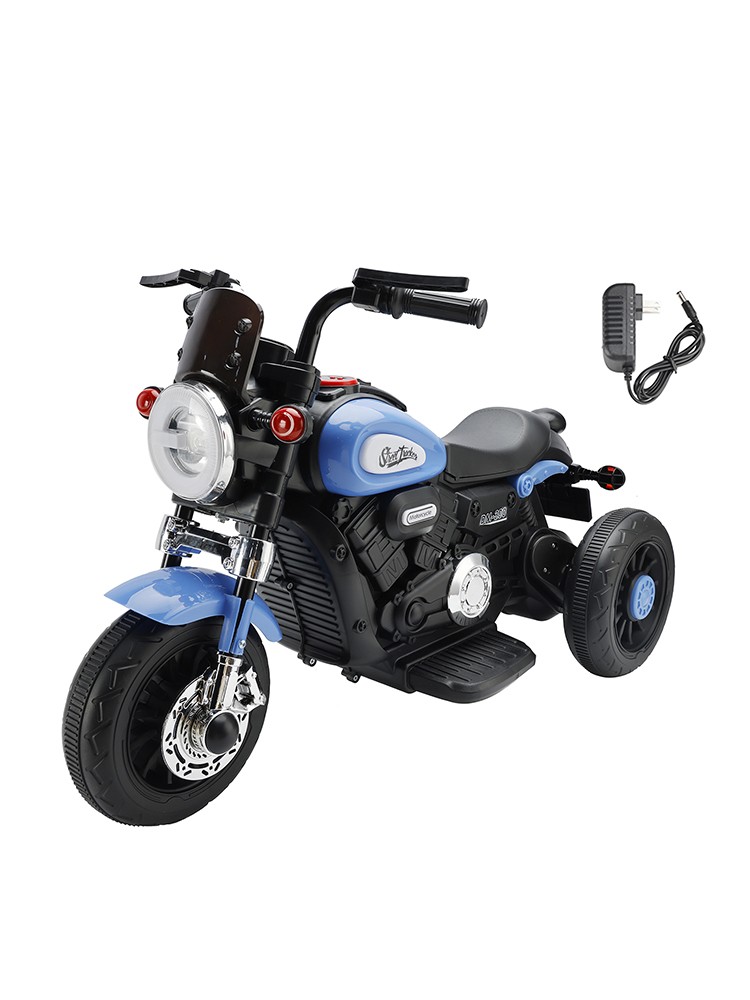 3 Wheel Kids Ride On Motorcycle 6V Powered Electric Dual Drive Toy Car Blue R10