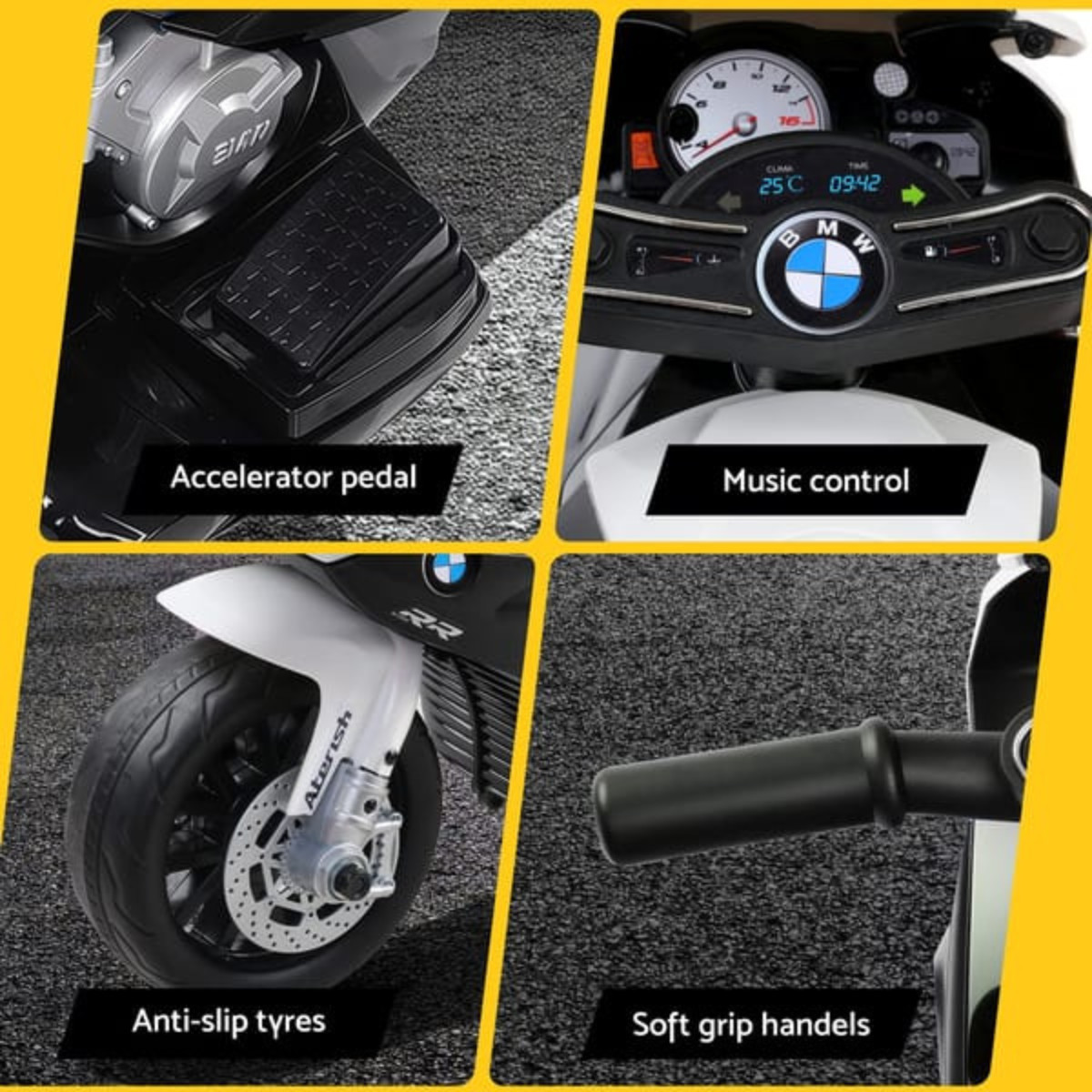 BMW Licensed S1000RR Kids Electric Ride On Motorcycle Motorbike Black