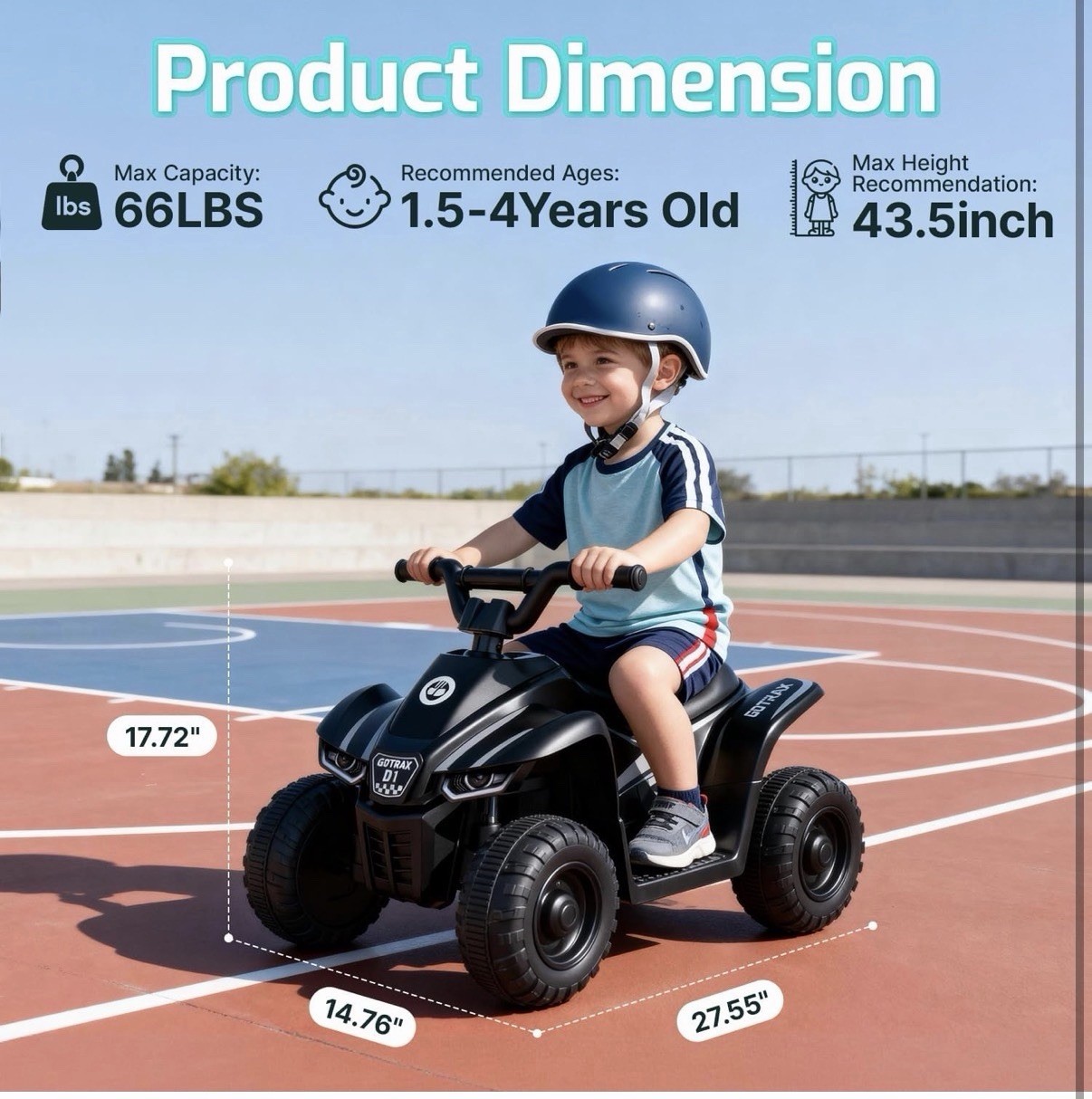 Gotrax RT1 Ride on Toys for Toddlers 1.5-4, Safe 12V Lead-acid Battery up to 80