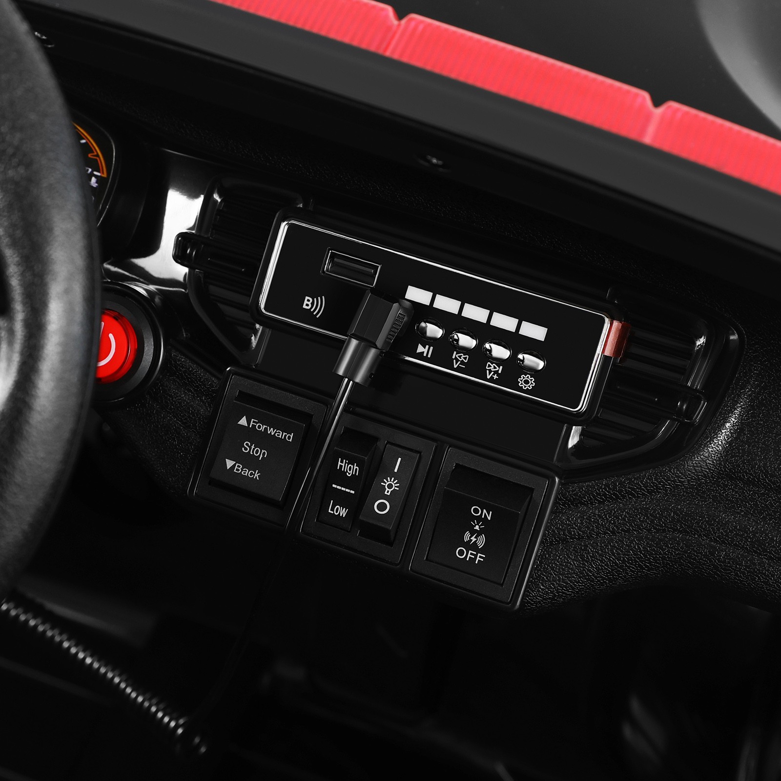 12V Battery Kids Ride On Police Car Dodge Durango SUV Music,LED,Bluetooth,Remote