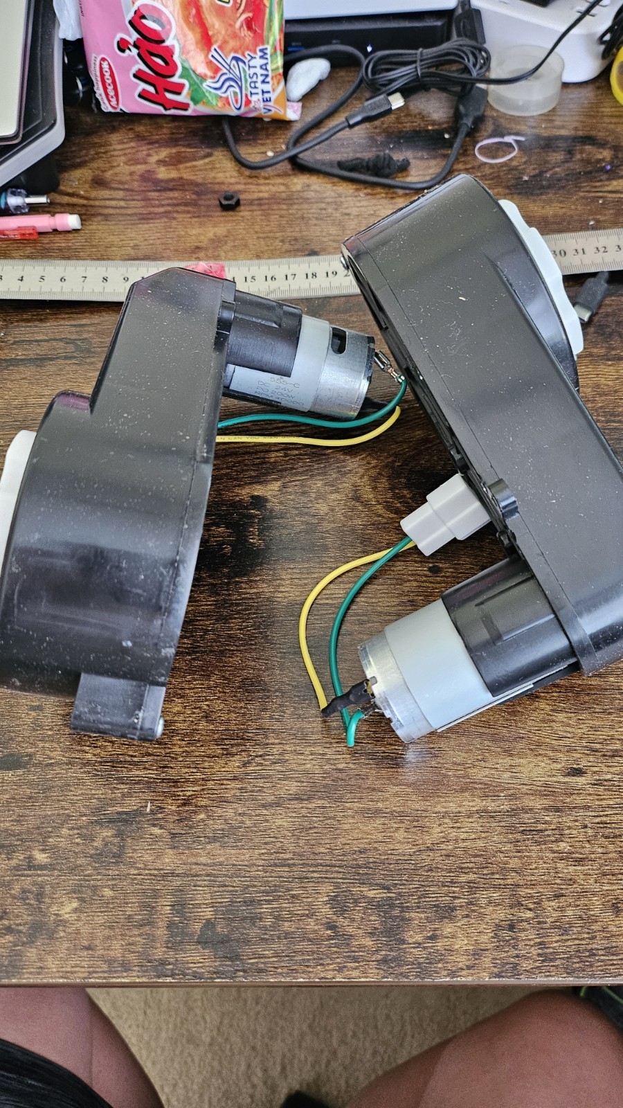 Pair of DC Motor 24V-200W 5,000rpm with gear box Replacement parts for ride