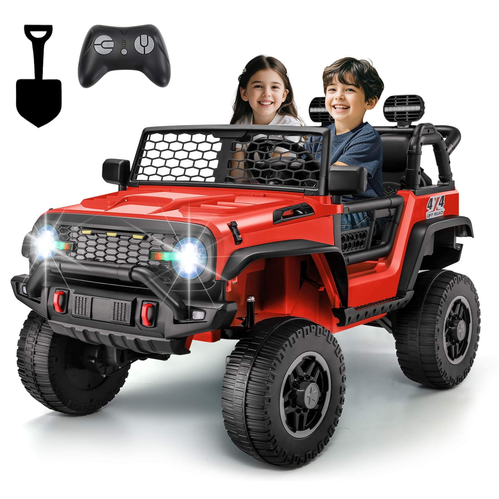 24V Kids Ride On Car w/Remote Control 2 Seater 20″ Spacious Seat 3 Speeds Gift@