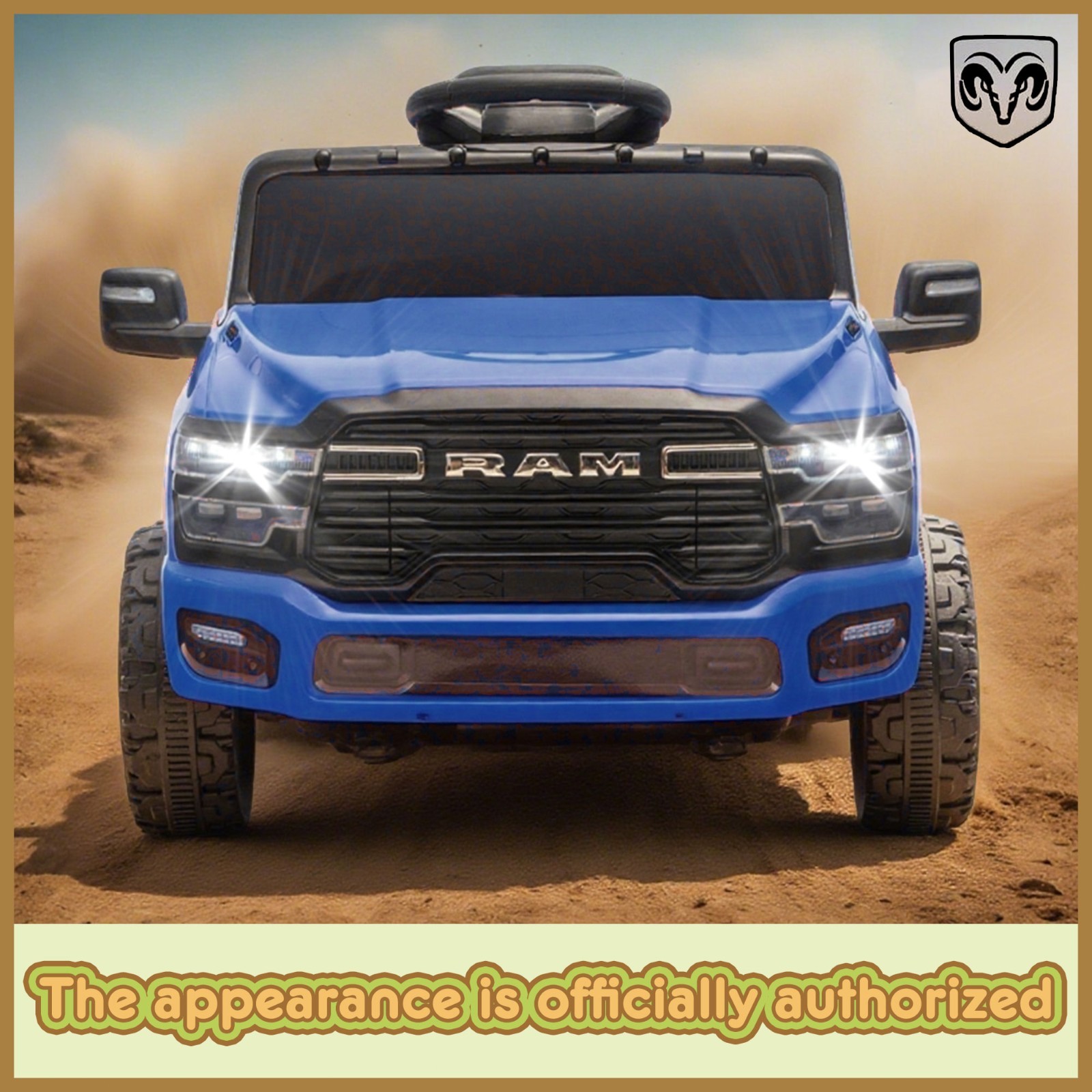 12V Kids Ride on Car Toys,Boys Girls Licensed RAM 3500 Truck w/Remote, Blue