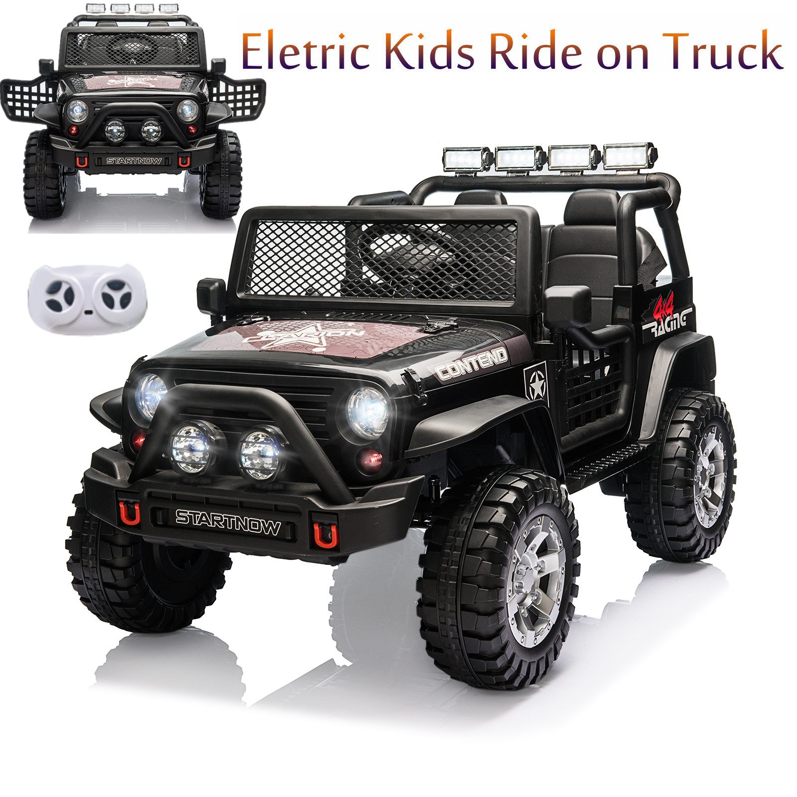 12V Kids Ride On Car Jeep Electric Truck Off-Road Vehicle Remote Control LED MP3