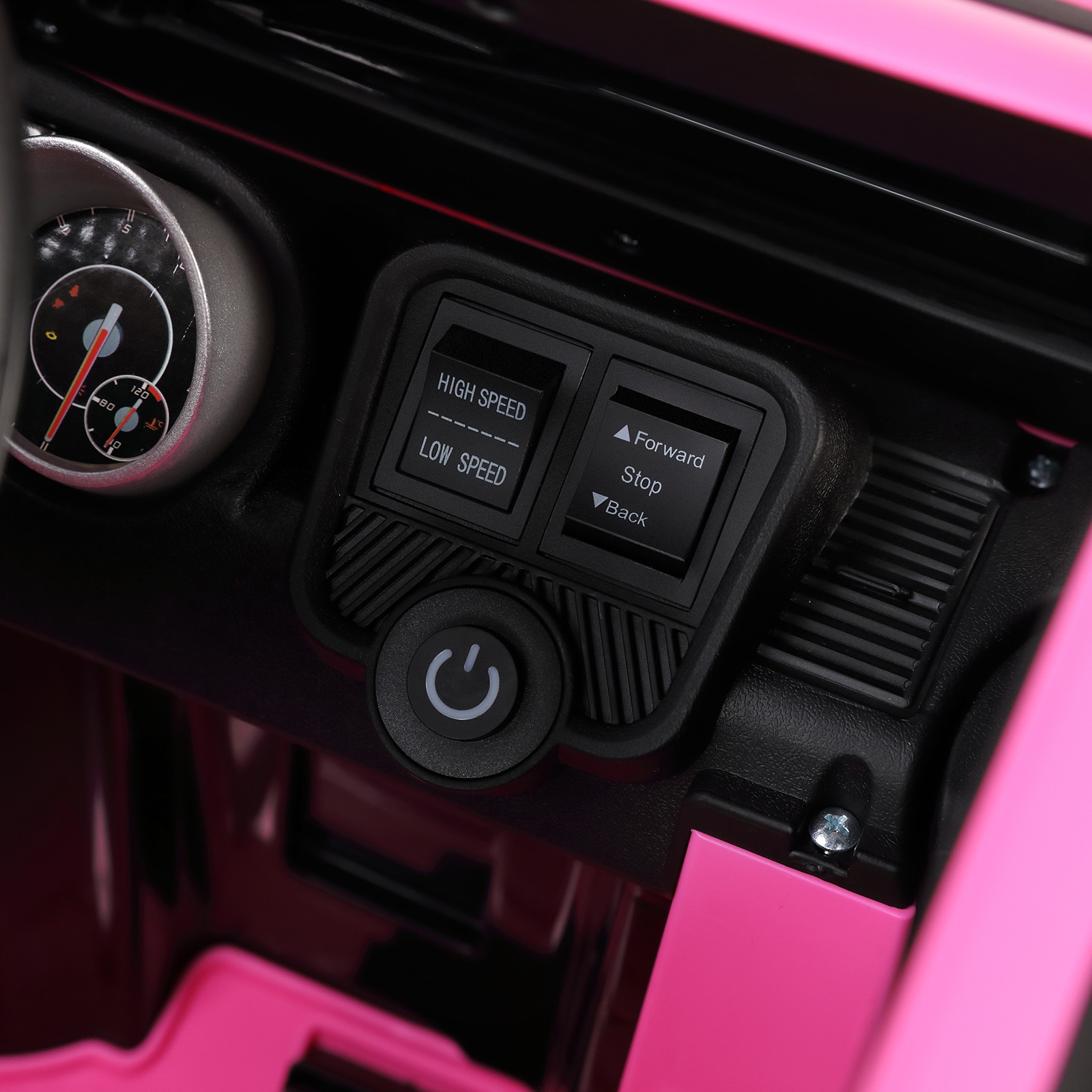 JOYLDIAS Electric 12V Kids Ride On Mercedes-Benz Car w/3 Speeds,LED,Remote,Pink