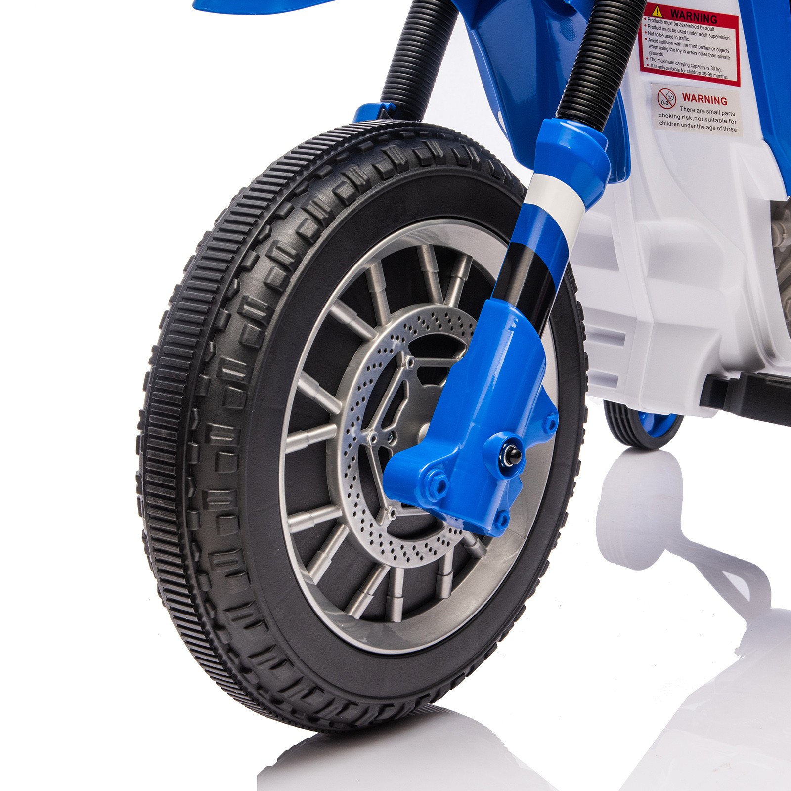 12V Kids Ride On Motorbike Motorcycle Dirt Bike with Music,Training Wheels Blue
