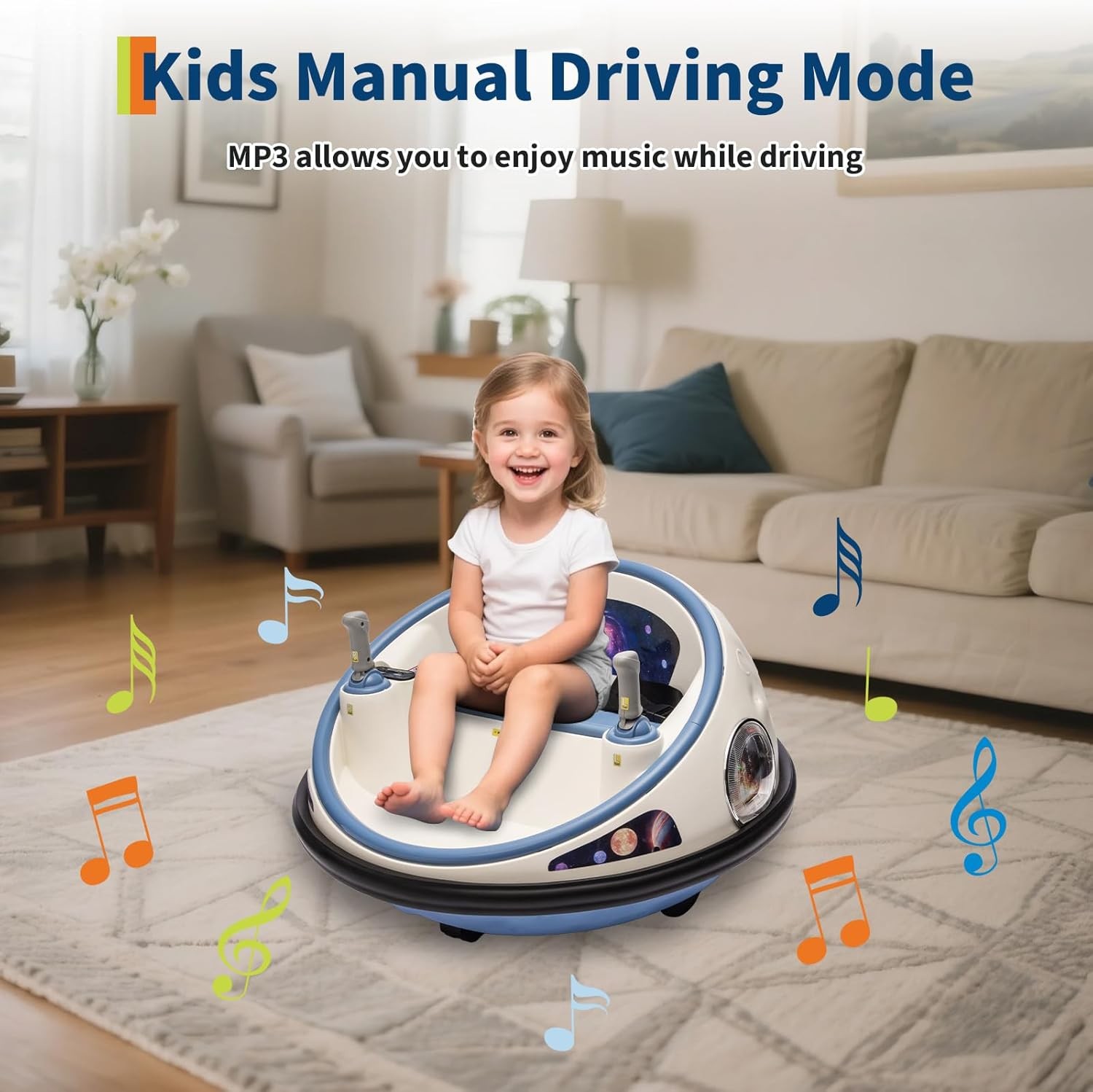 Electric Bumper Car for Kids with Remote Control, Indoor Outdoor Ride On Toys