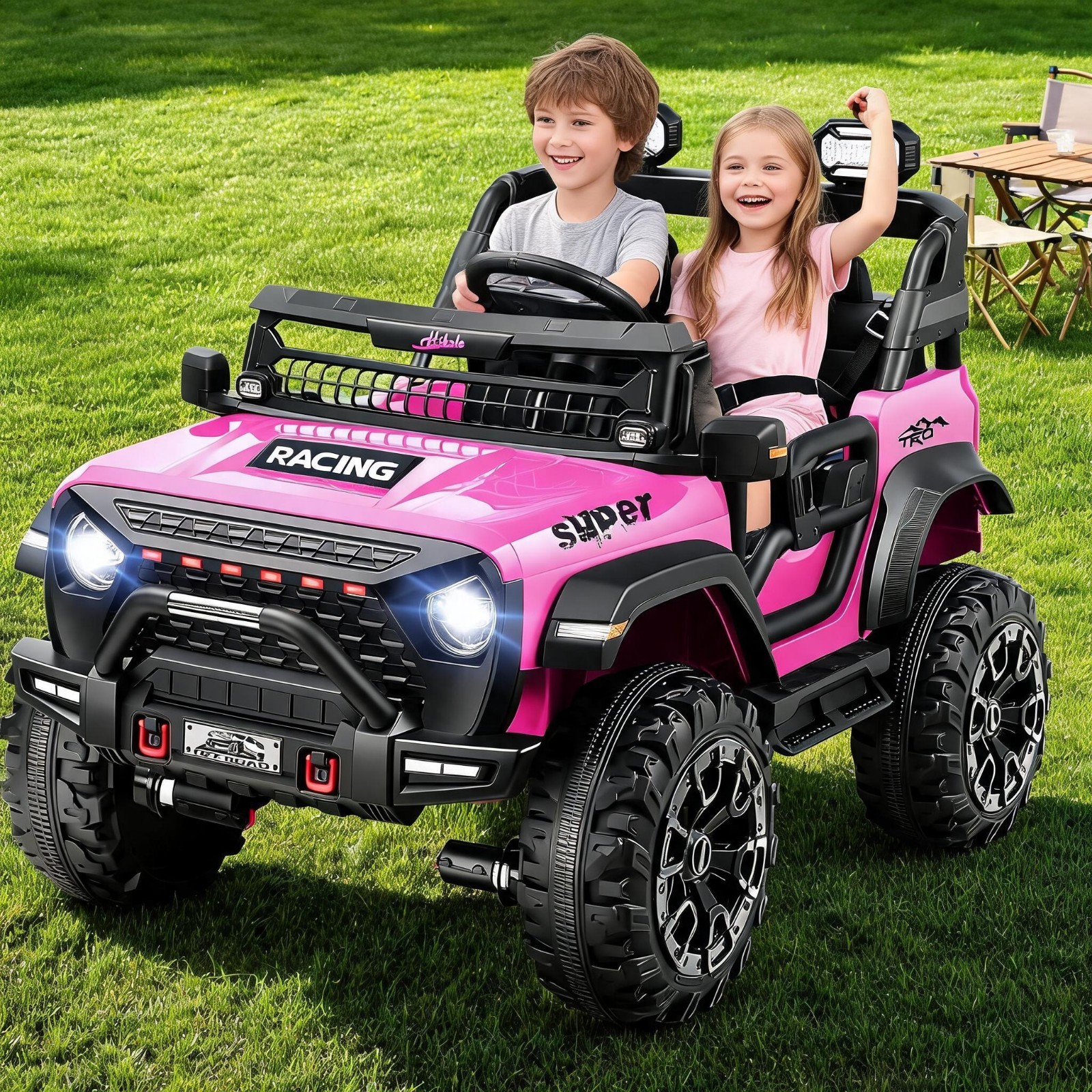 24V 2-Seater Ride on Toys with Remote Control Electric Car 4*100W Motors Powered