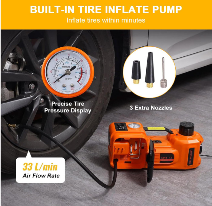 Gato Hidraulico Electrico 12V 5 Toneladas Elevador Hidráulico Para Carro Autos