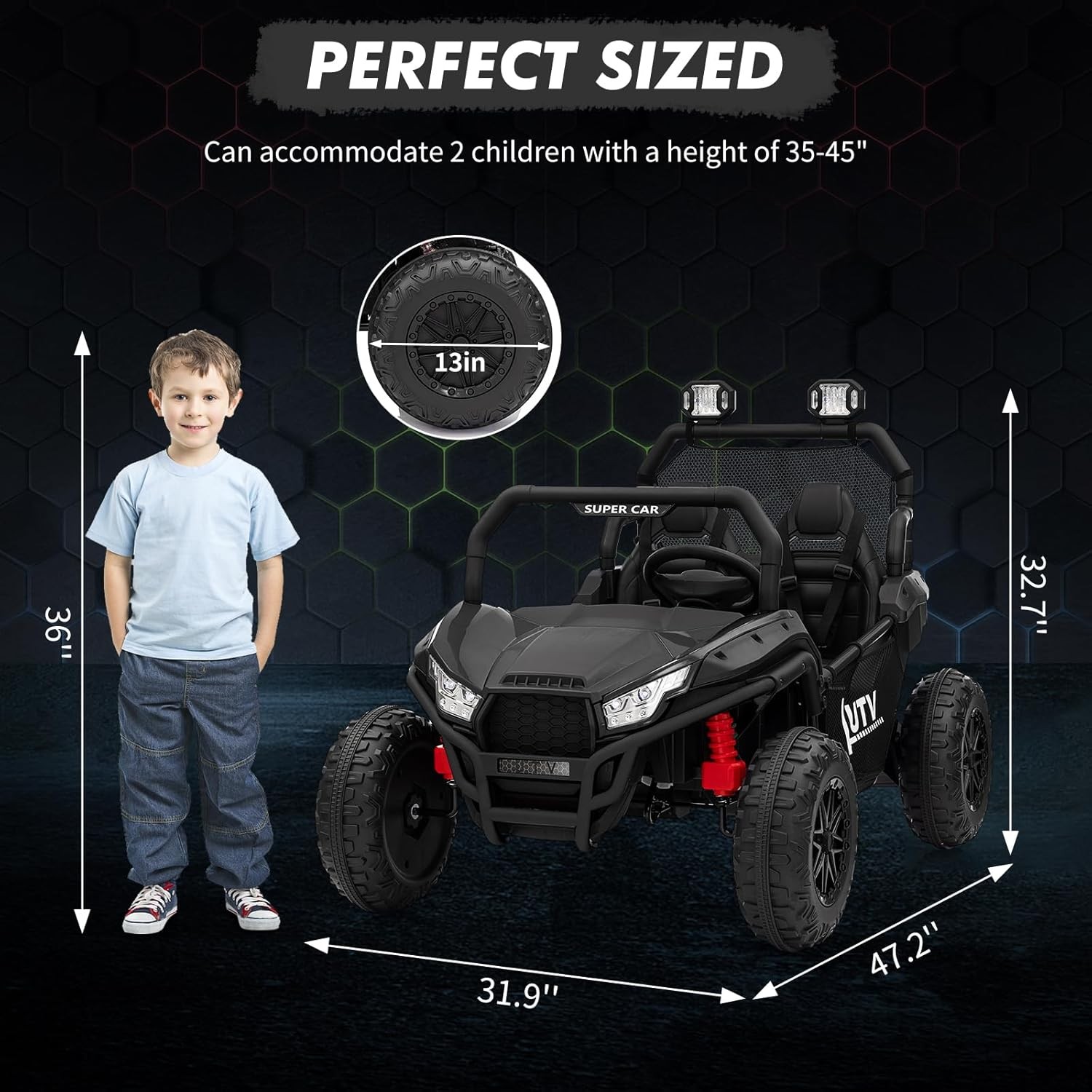 24V Kids Ride On UTV 400W Electric Car Vehicle Toy 4 Wheeler Off-Road Car Remote