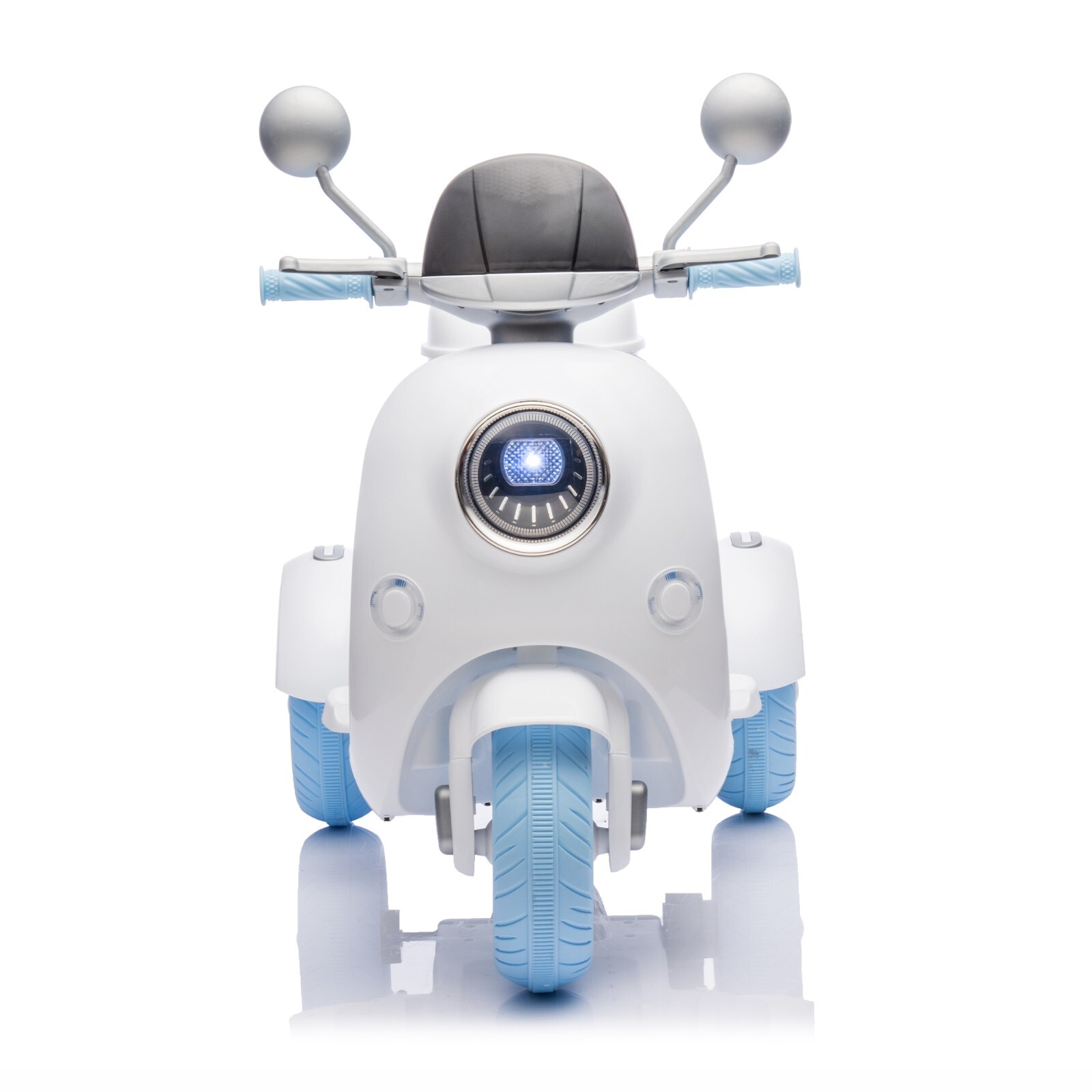 Kids 2-Seater Ride-On Motorcycle 12V with 2 Motors – 3-Wheel, USB, for 3-6, Blue