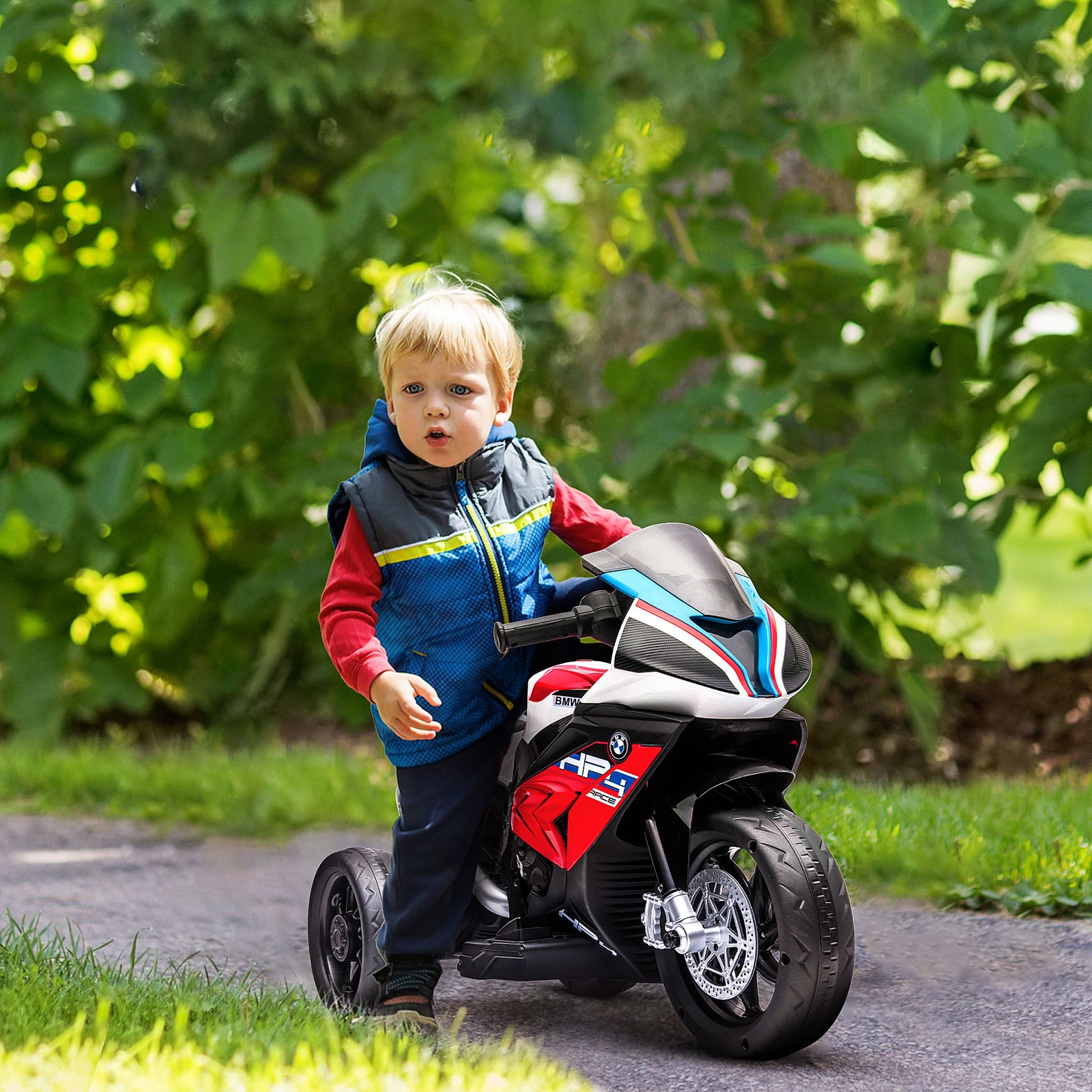 Off-Road Kids Motorcycle Ride-on Toy for Toddlers & Ages 1.5 to 5, Electric Red