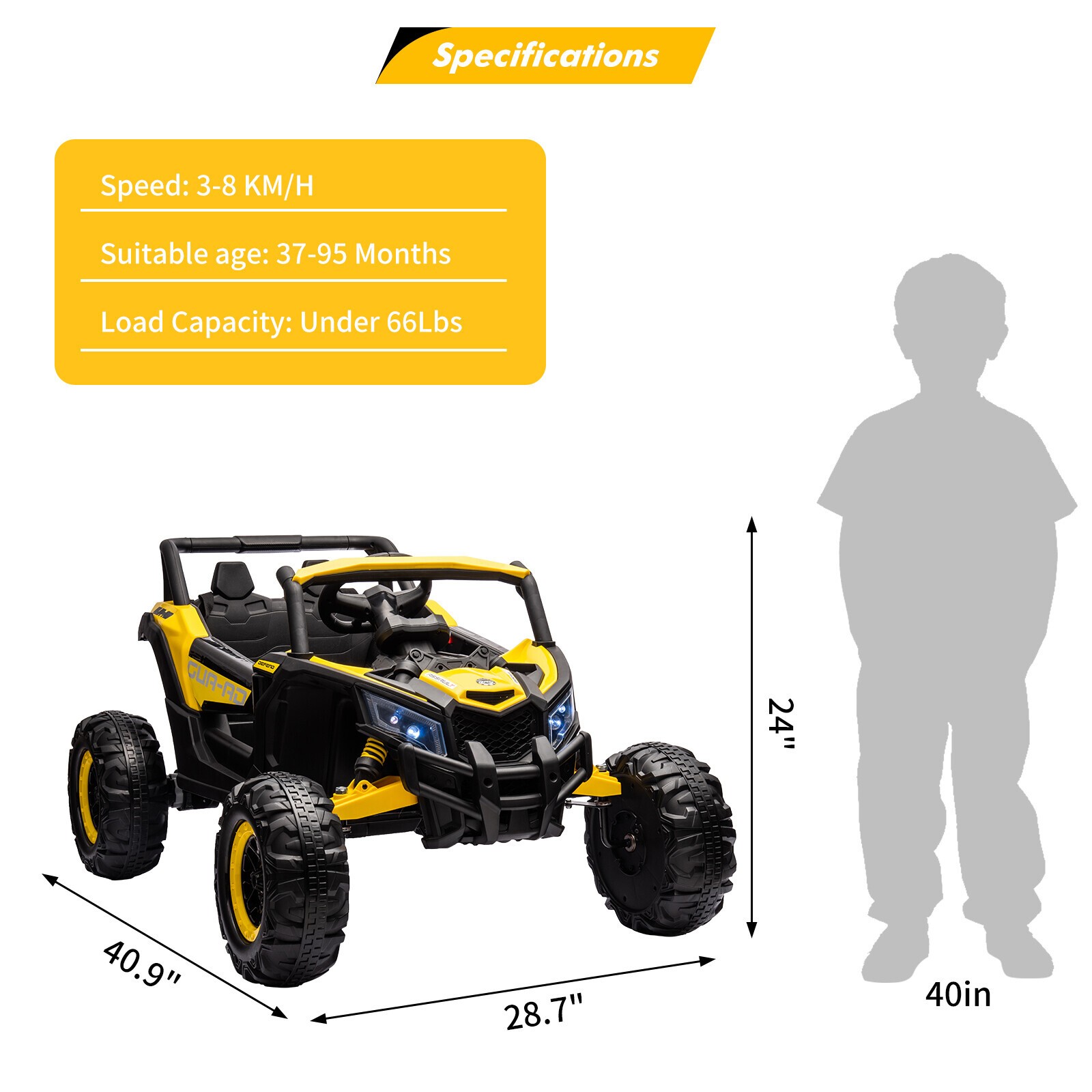 24V Power Wheels Electric Ride on UTV Car Toys Gift for Kids w/ Remote Control
