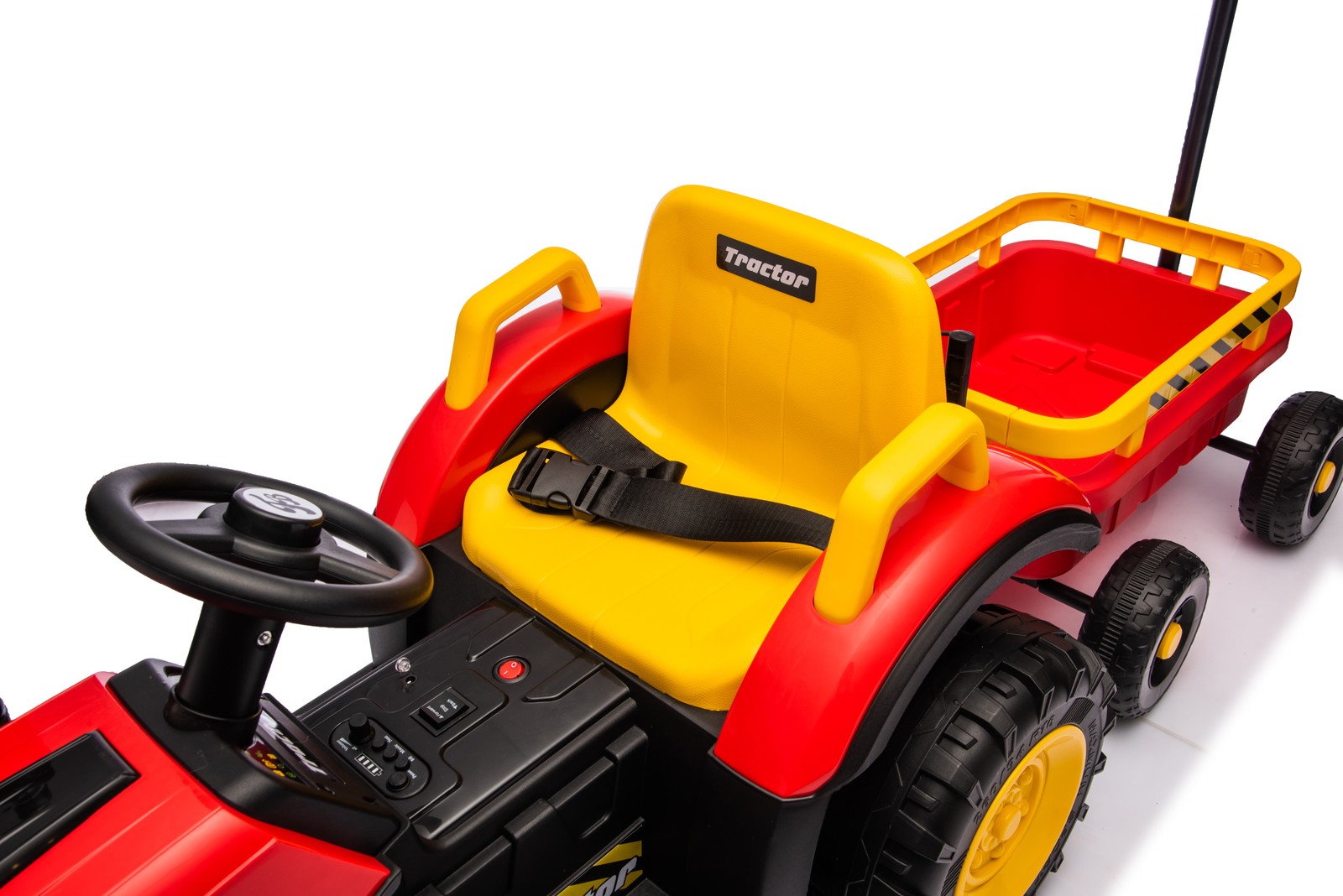 Kids Electric Farm Tractor Ride On Car 12V with Trailer Lights Music Age 3-6