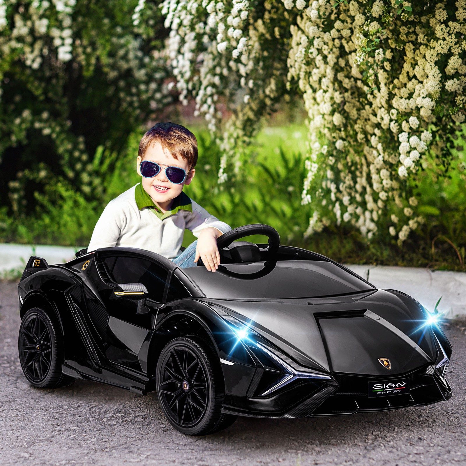 12V Lamborghini SIAN Licensed Electric Car for kids, Black