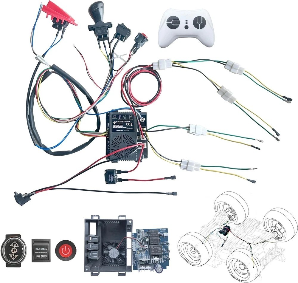 24 Volt DIY Wires Harness Conversion Kit for Kid’s Ride On Toys Car,2.4G Set