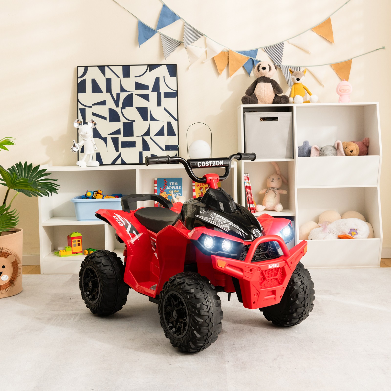 12V Battery Powered Kids Ride-on ATV w/ Bright Headlights & Built-in Music Red
