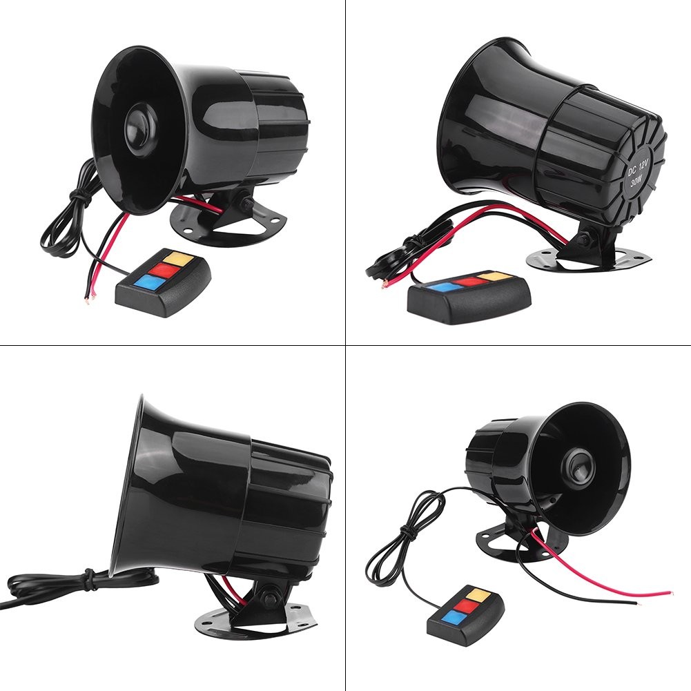 Motorcycle Horn,12V 30W Car Motorcycle Alarm Warning Siren Horn 3 Sound Speaker