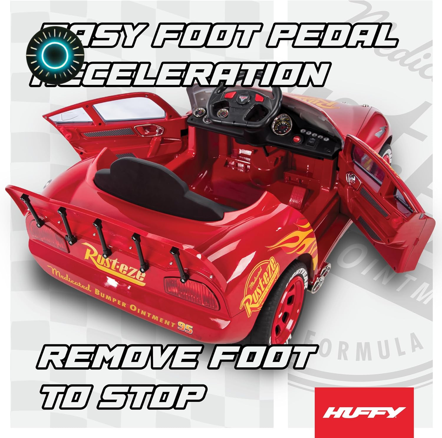 Huffy 6V Disney Pixar Lightning McQueen Ride-On Toy Kids Ages 3-7 Red FREE SHIP