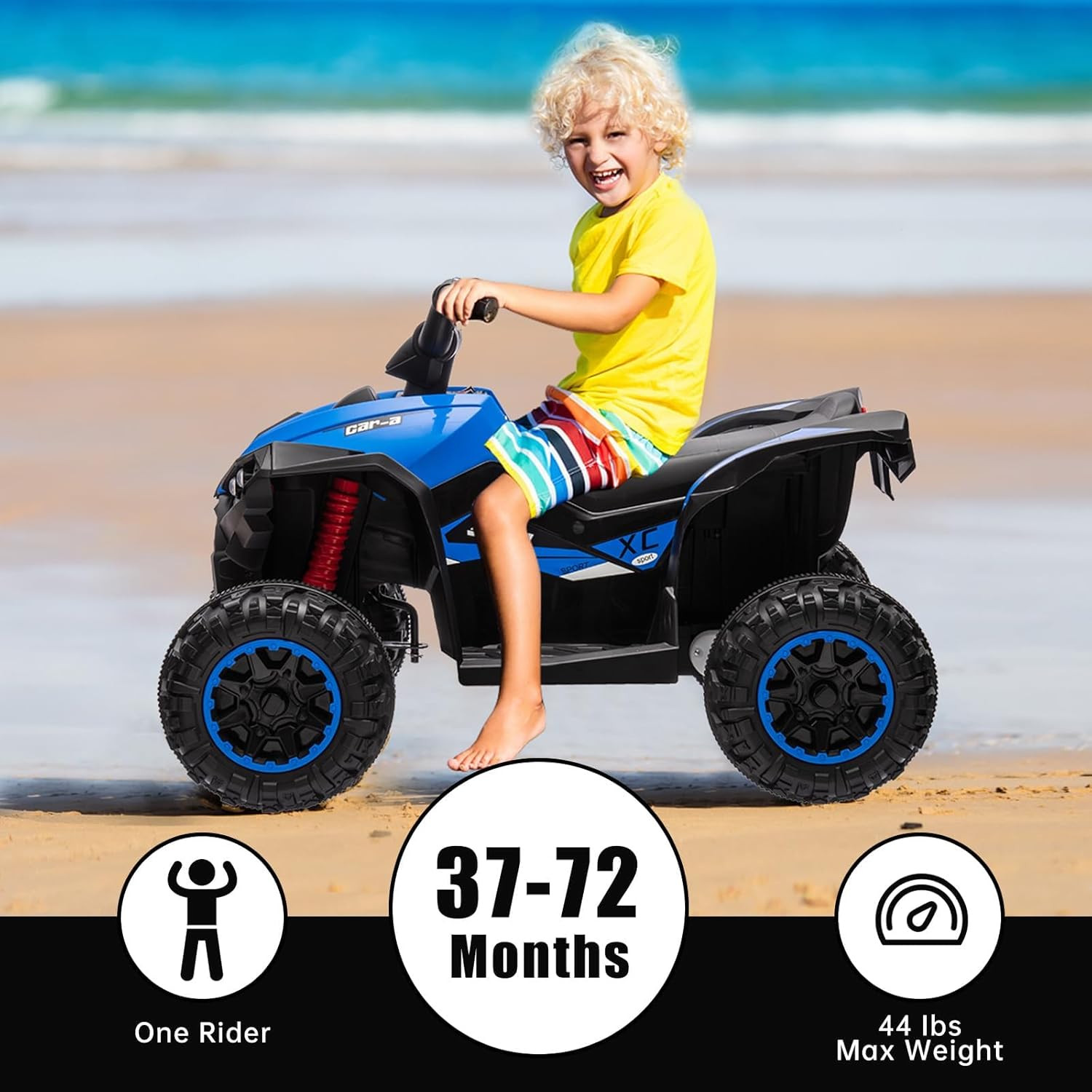 12V Kids Ride-On Electric ATV, 35W Doubal Motor 4-Wheeler Off-Road 4WD Car Toy,