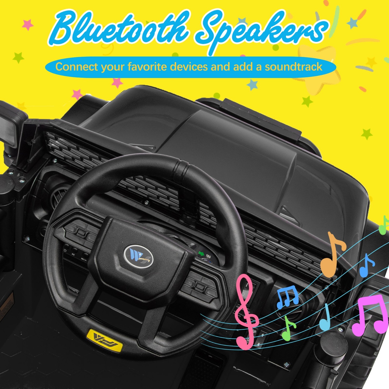 12V Kids Ride On Toys Truck w/Remote,Electric Toddler Ride on Car for Kids,Black