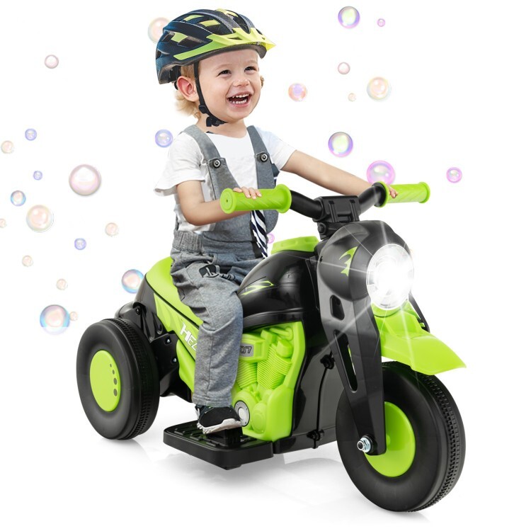 6V Battery Kids Ride on Electric Motorcycle Gift Kids w/Bubble Maker and Music