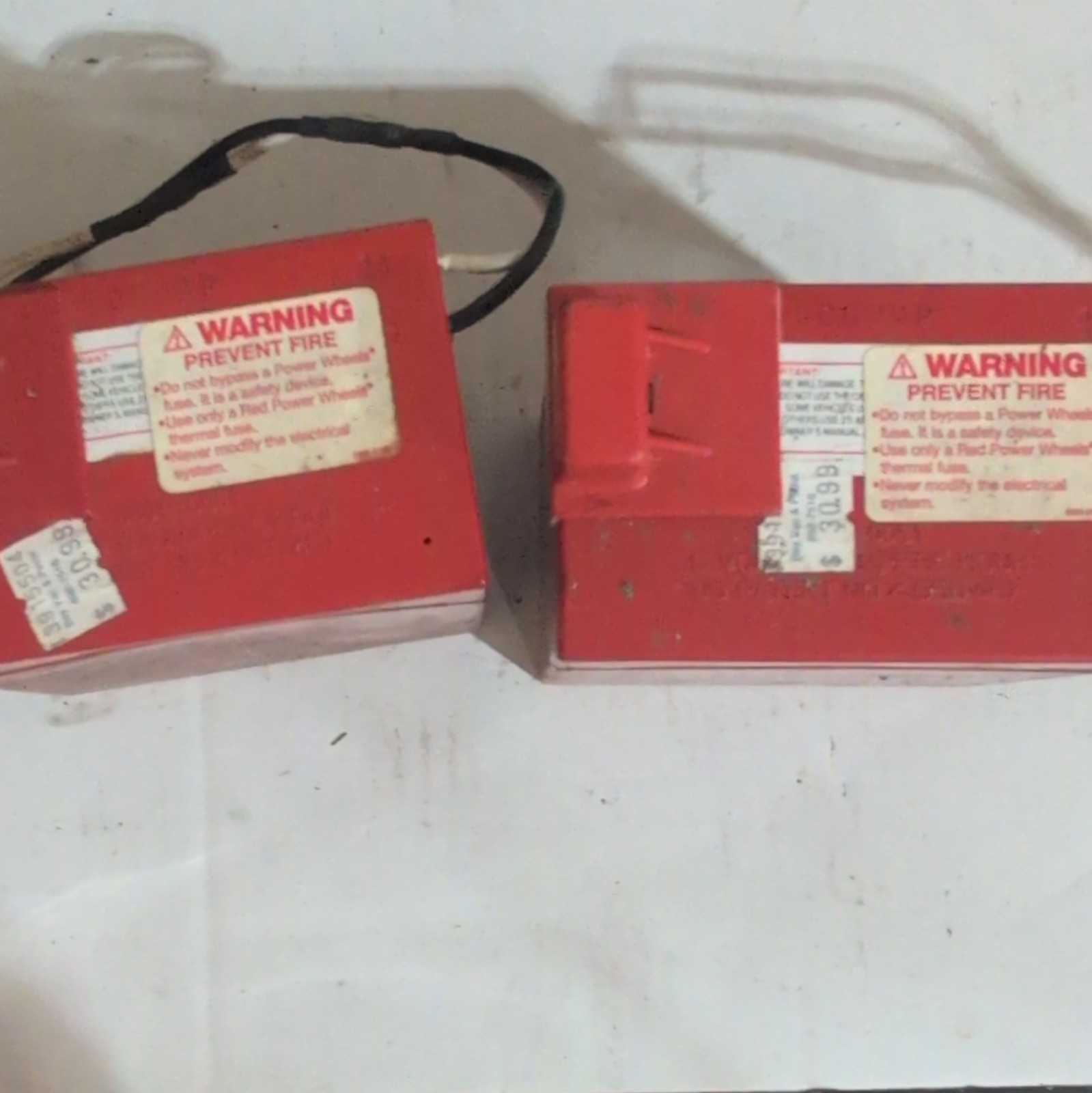 Lot Of 2 Power Wheels Battery 6 Volt Red Fisher Price (USED PREOWNED)