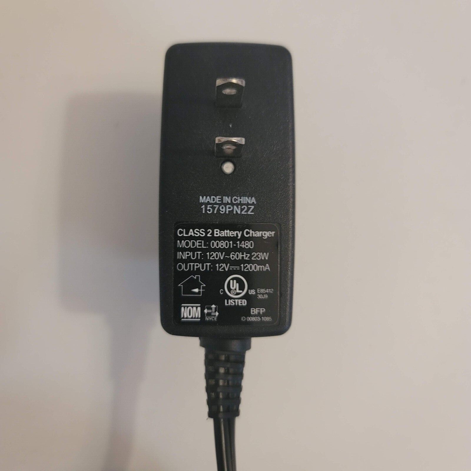 Power Wheels 12V Battery Charger Cord 00801-1480Genuine Fisher Price Original