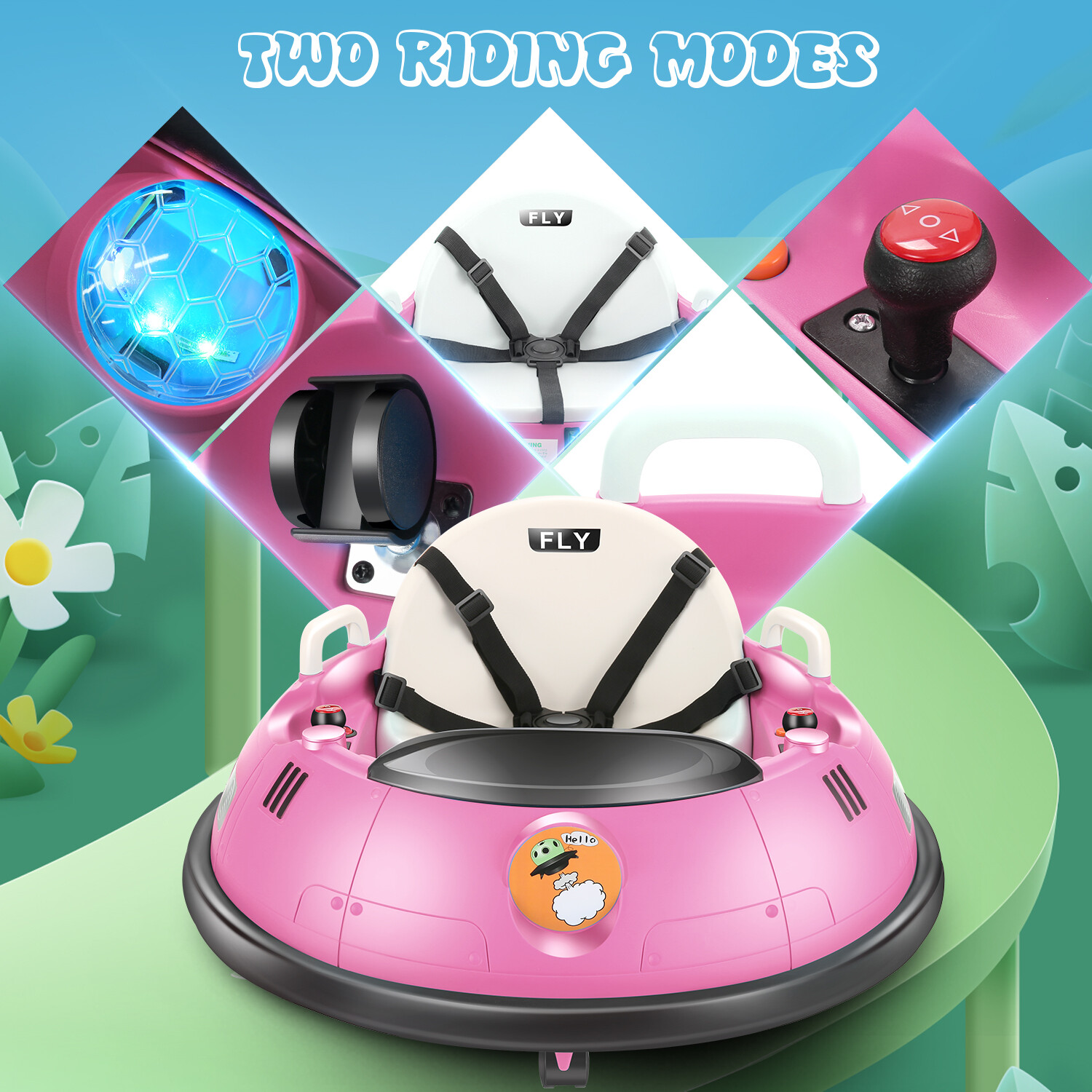 Toddler Bumper Car 12V Electric Bumper Car for Kids +Remote Control Bumping Toy-