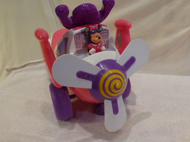 Minnie Mouse Airplane Ride On Toy for Toddler with Sounds and Lights Kiddieland