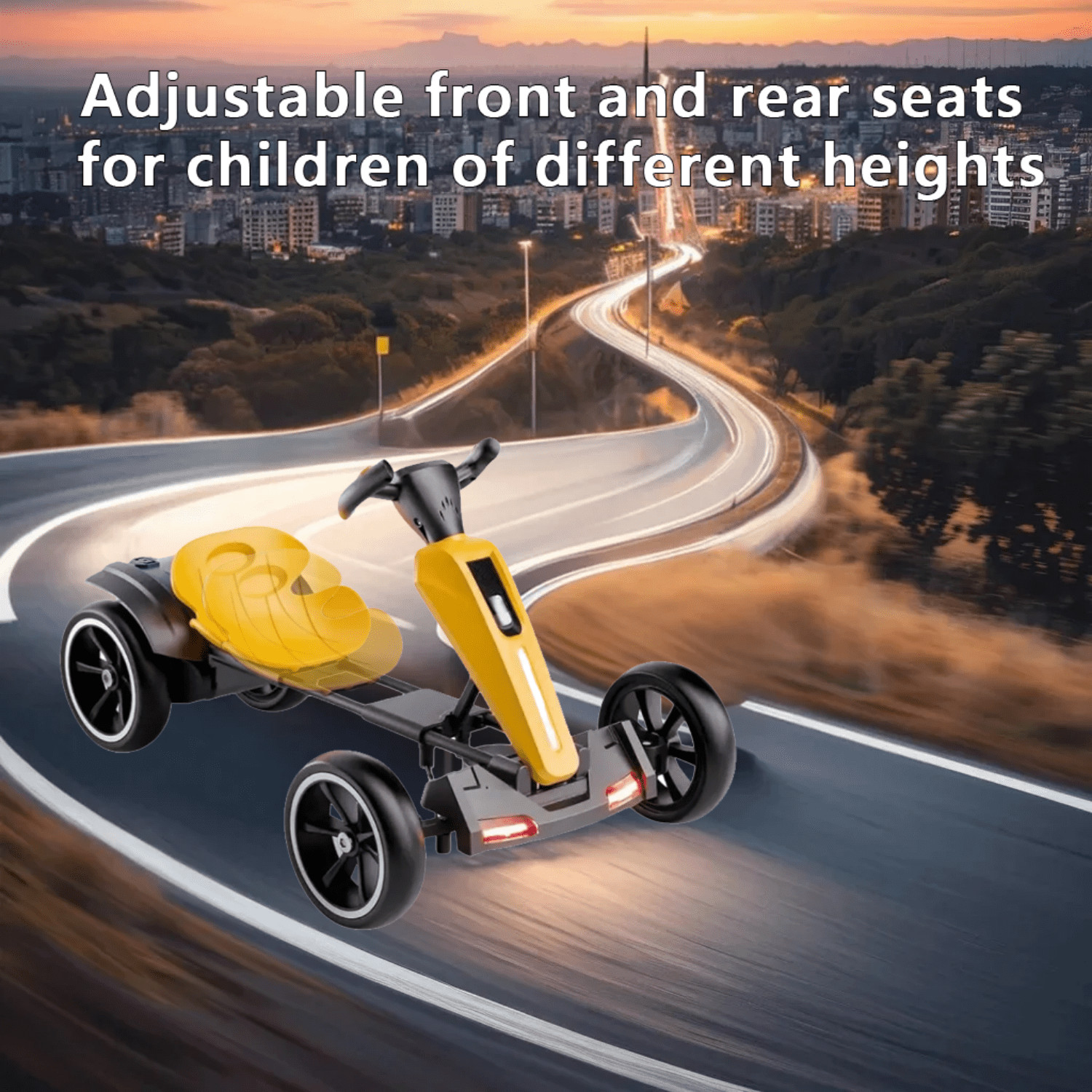 12V Electric Pedal Go Kart Ride on Toy for Kids 3-8 Years 400W*2 Motors 5 MPH