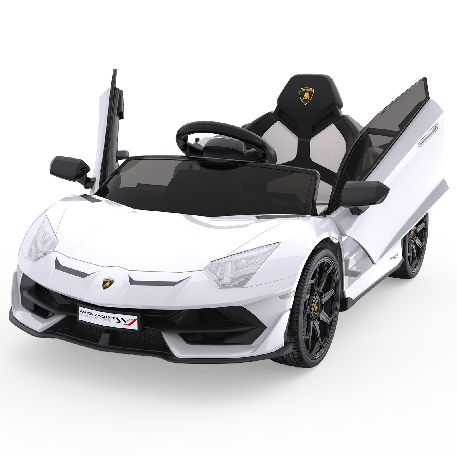12V Licensed Lamborghini Kids Ride On Car Remote 2 Speed LED Hydraulic Doors