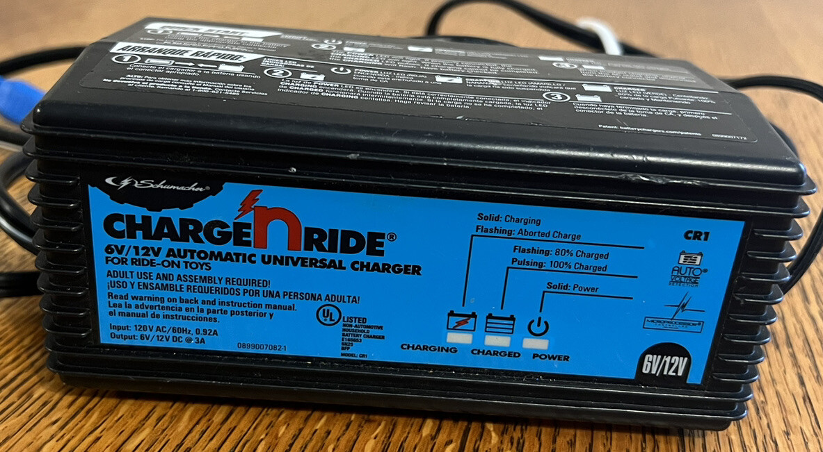 Charge N Ride Schumacher 6V 12V Automatic Universal Charger Ride On Toys