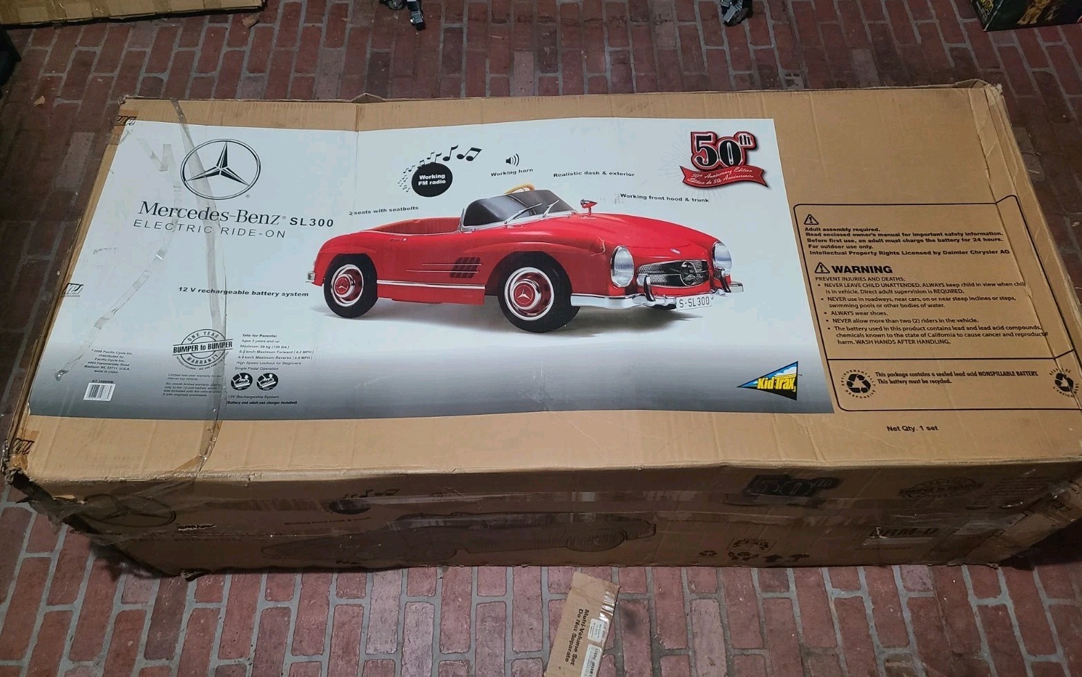 RARE – Kid Trax Mercedes-Benz SL300 12V Electric Ride-On Car For 2 – IOB