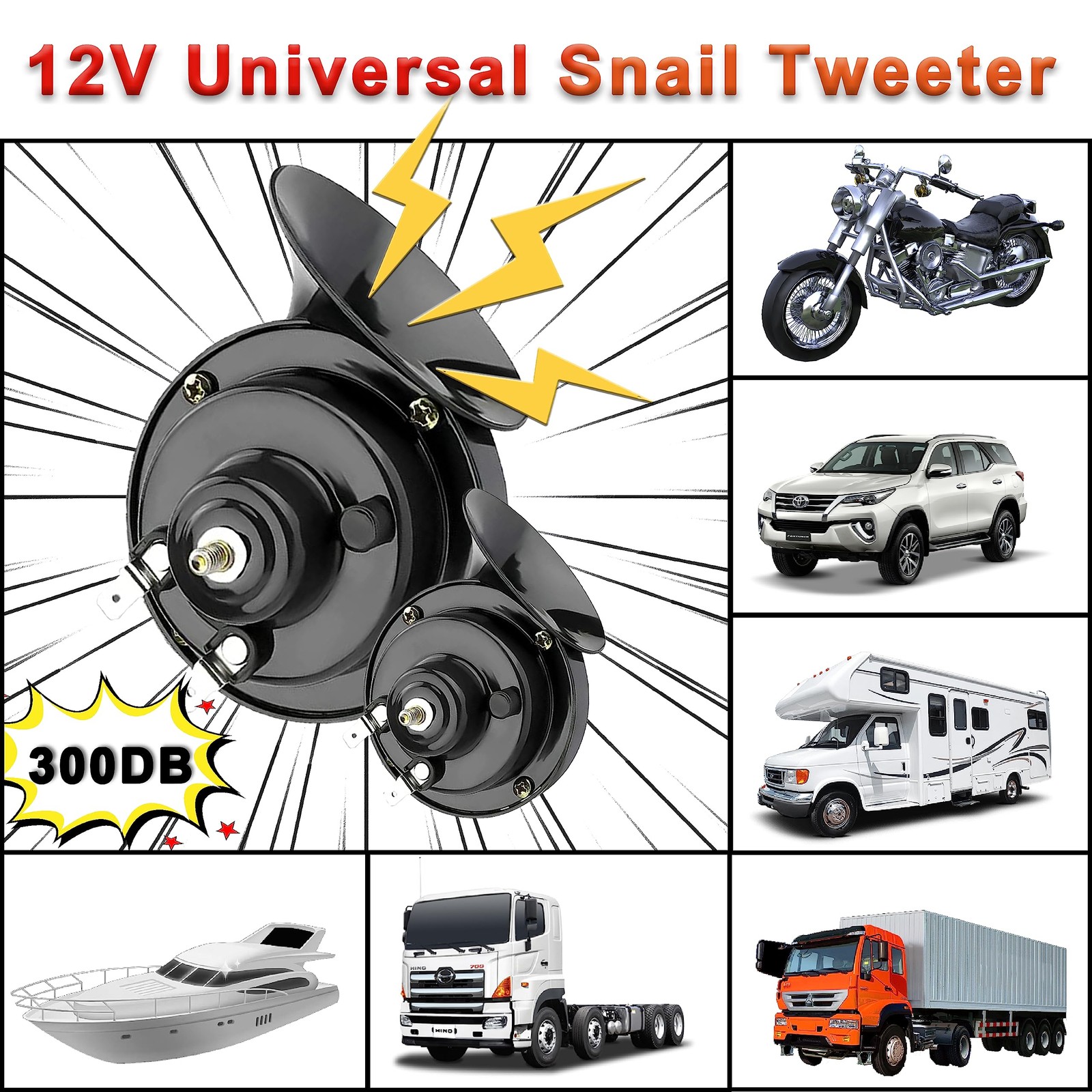 Car Horn, Ouffun 12V 300DB Super Loud Horns, Waterproof Dual Truck Horns, Ele…