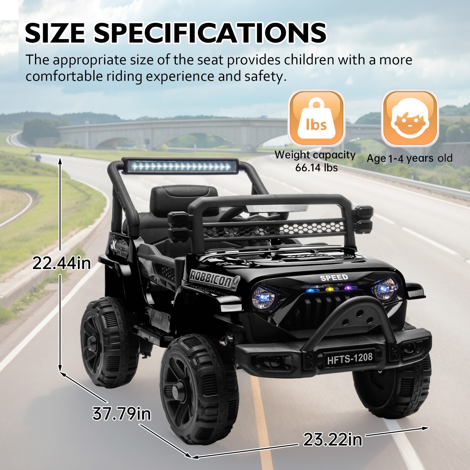 12V Electric Car Ride On Truck for Kids w/ Remote, Powered Wheels Toys, Black