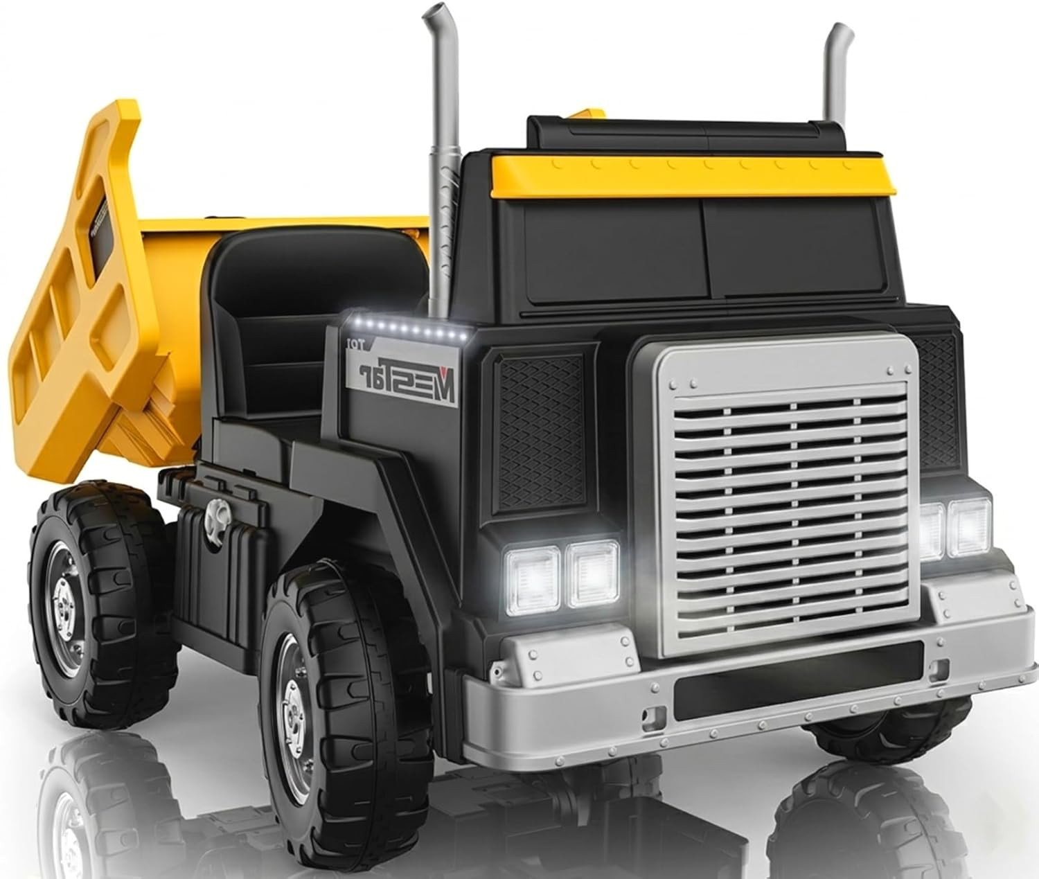 OP60 24V 2-Seater Ride on Dump Truck for Big Kids, 2X200W Powerful Rear Motors,