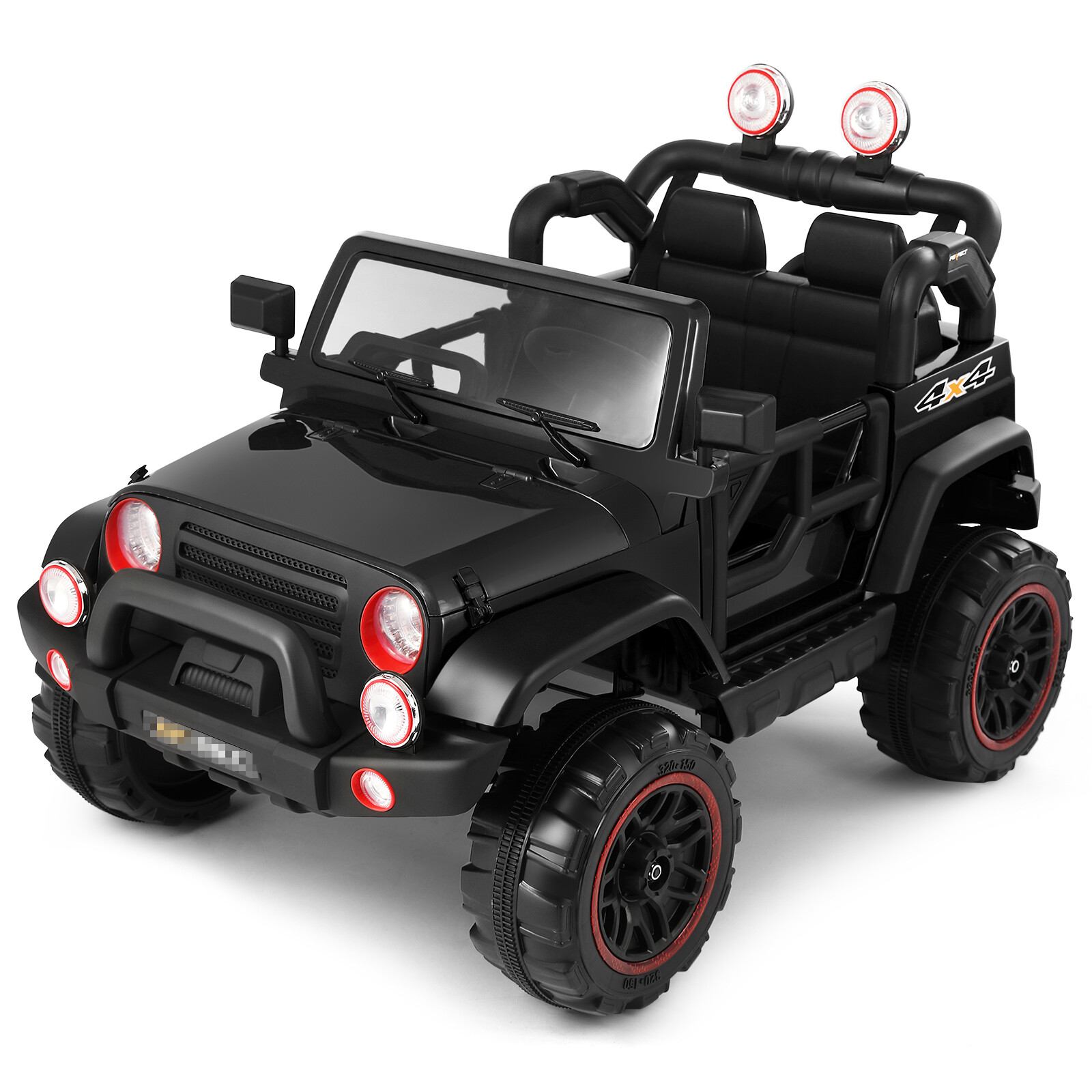 12V Battery 3 Speeds Kids Black Ride On Car Truck w/ RC+MP3+LED Light+USB+Cover