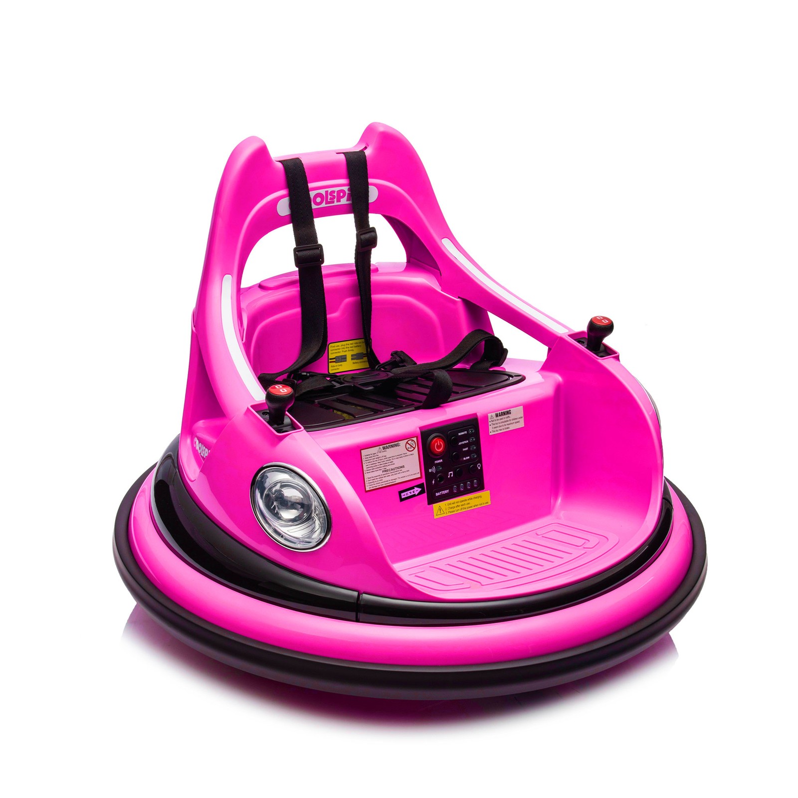 12V Ride on Bumper Car for Kids Electric Car for Kids 1.5-5 Years Old LED Pink