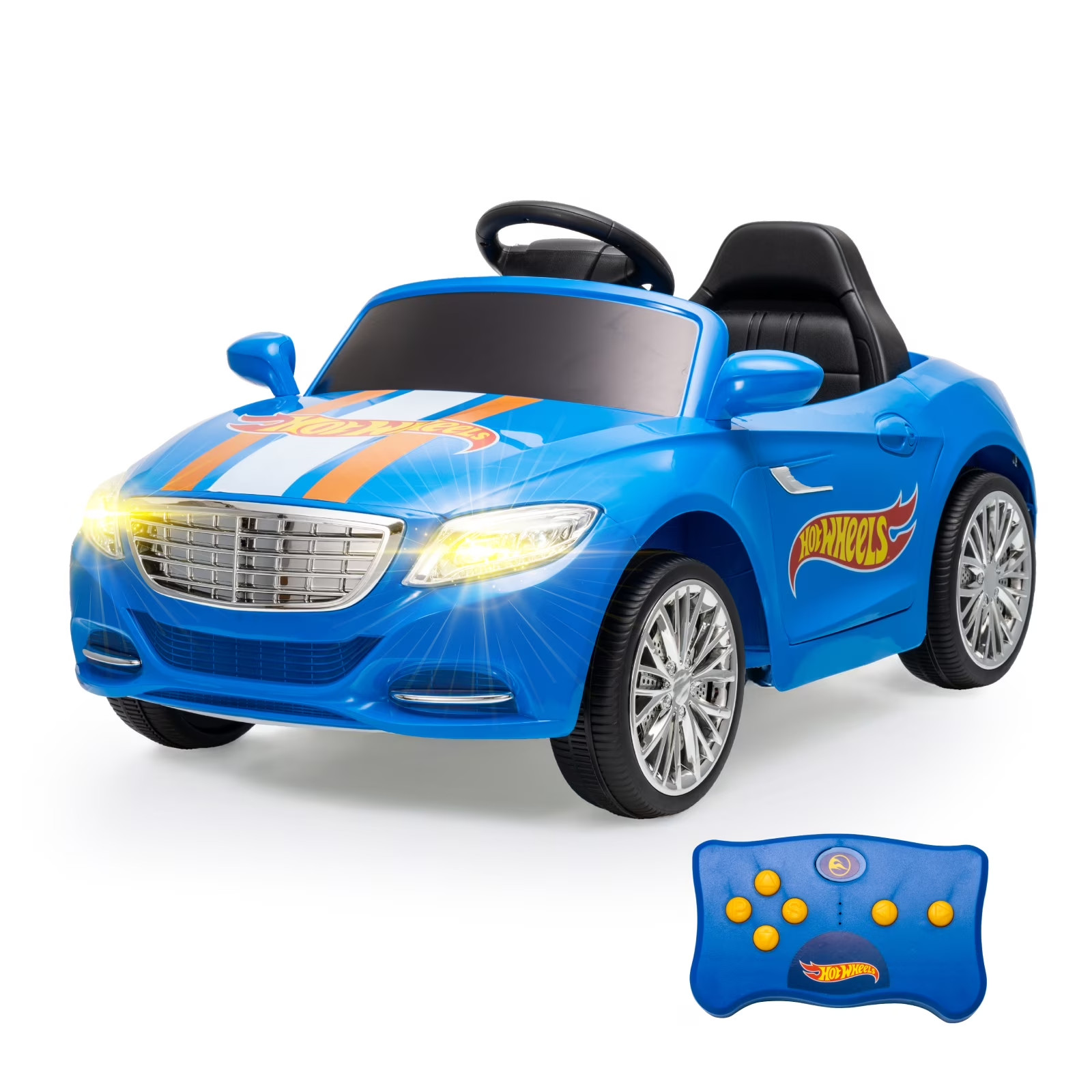 Hot Wheels Convertible 6V Battery-Powered Ride-On Car w/ Remote Control, Ages 3+