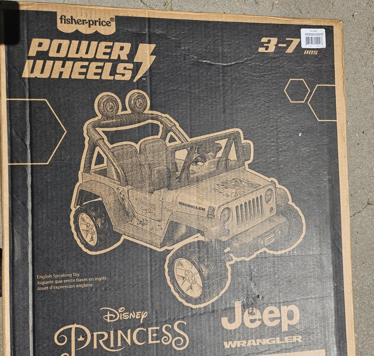 NOS Power Wheels Disney Princess Jeep Wrangler Battery Ride-On Car- FLC45-9665
