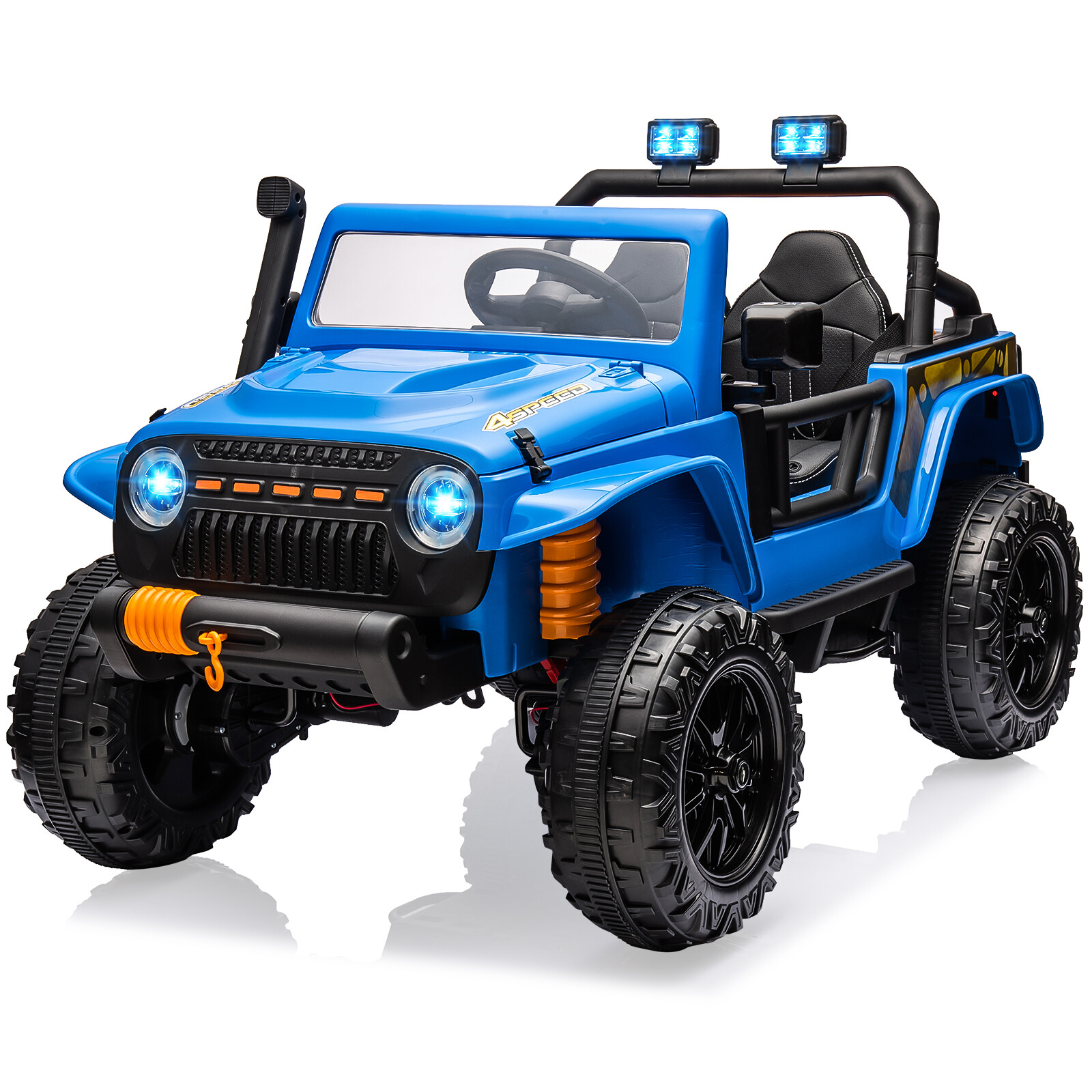 Electric Ride On Car, 2 Seater Battery Powered Truck With 4x35W Powerful Wheels