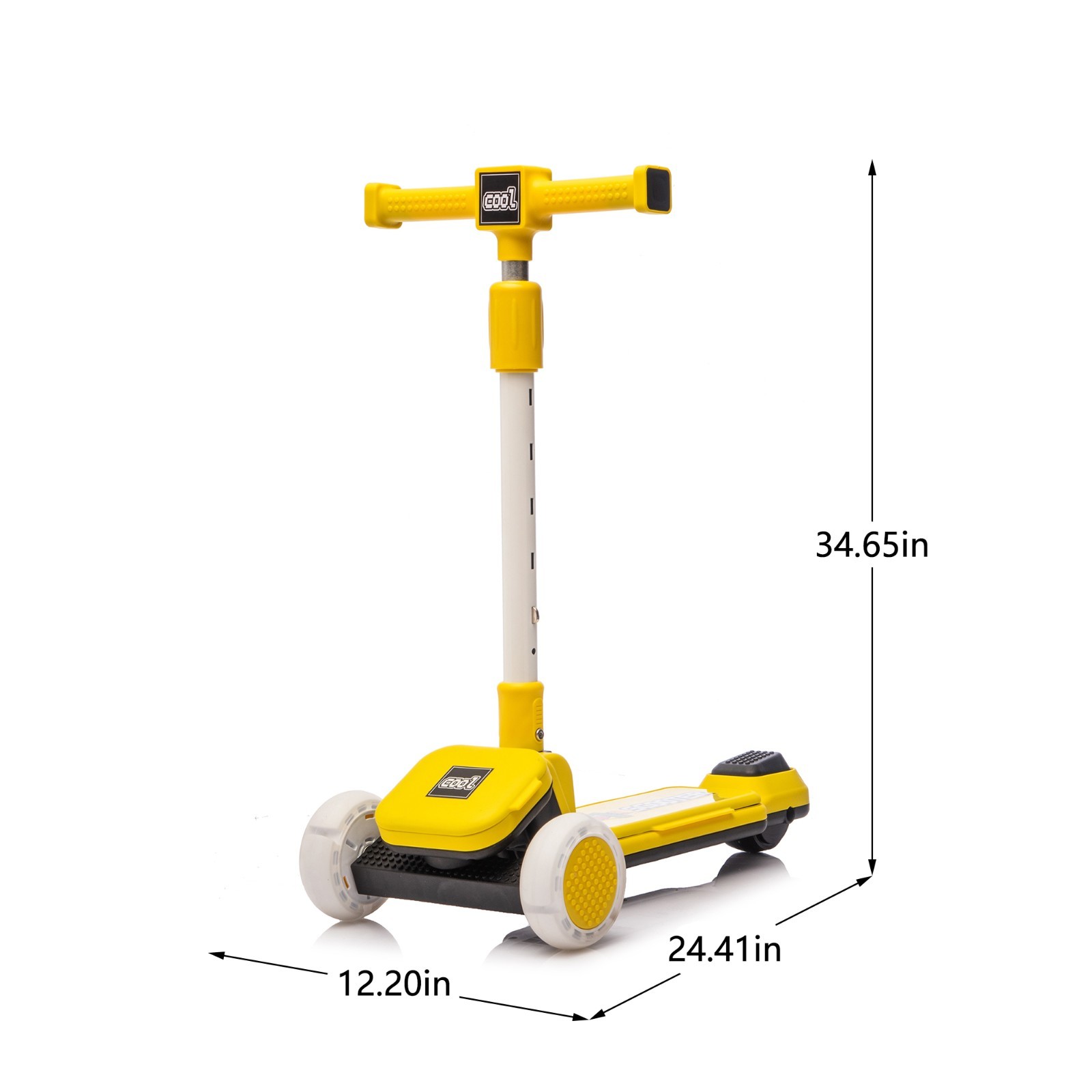 Kids 3-Wheel Scooter w/ Buildable Blocks PU Flashing Wheels Music Foldable