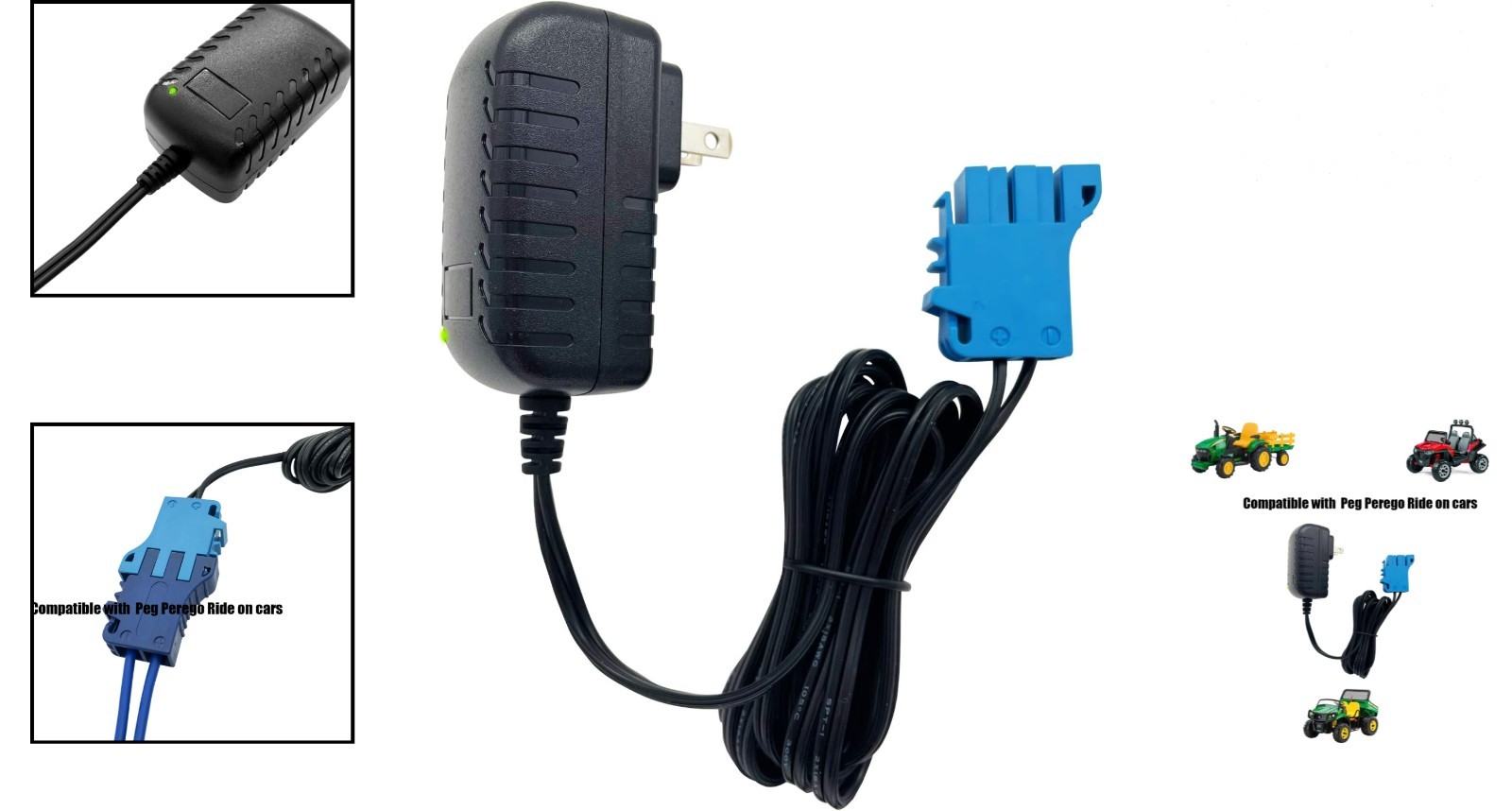 12V Peg Perego Battery Charger for Ride On Toys Gator John Deere Polaris RZR …