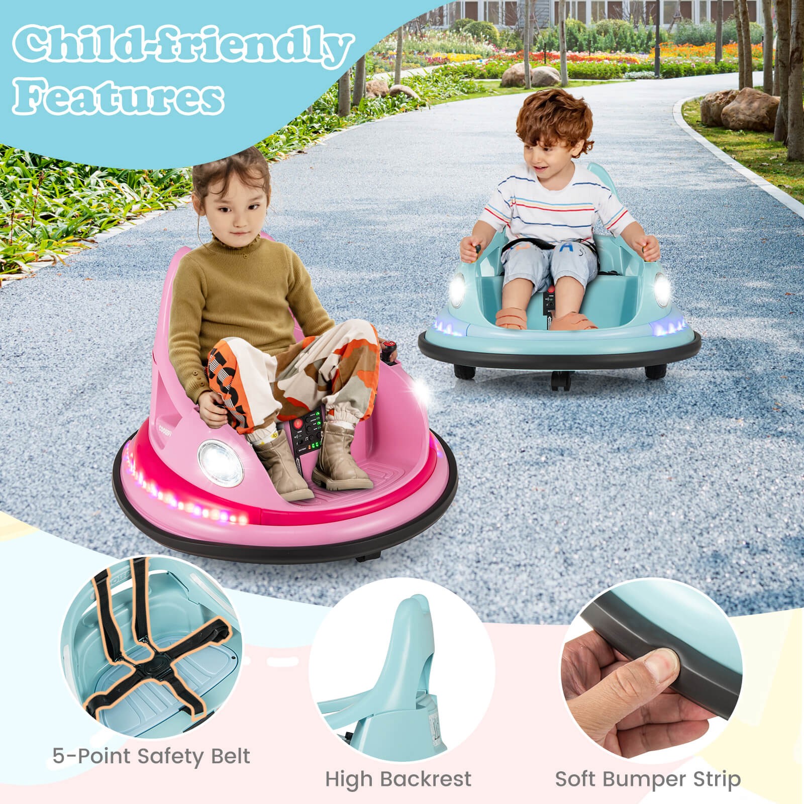 12V Kids Electric Ride On Bumper Car Battery Powered Bumper Car w/Remote Control
