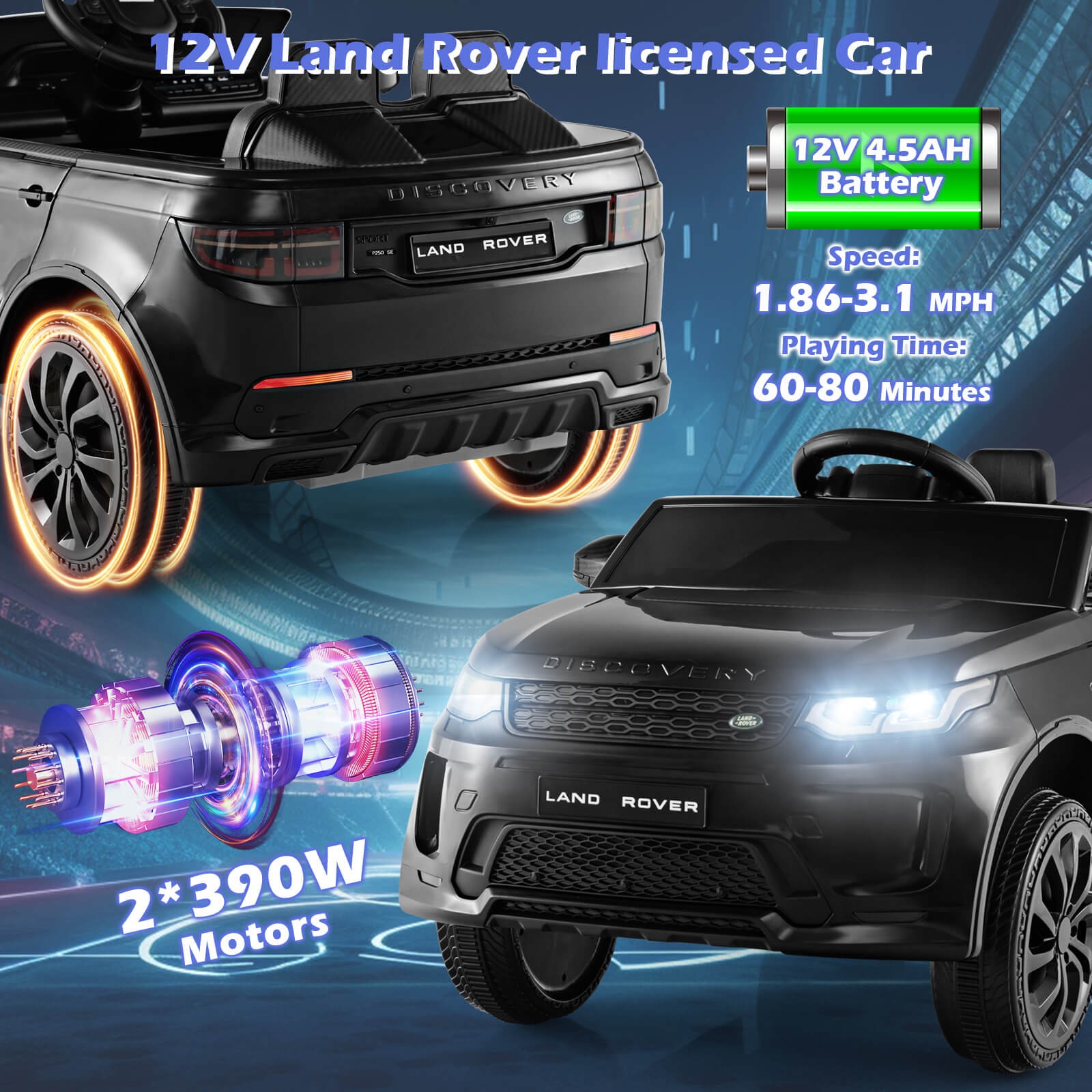 12V Kids Ride On Car Licensed Land Rover Electric Vehicle w/ Remote Control