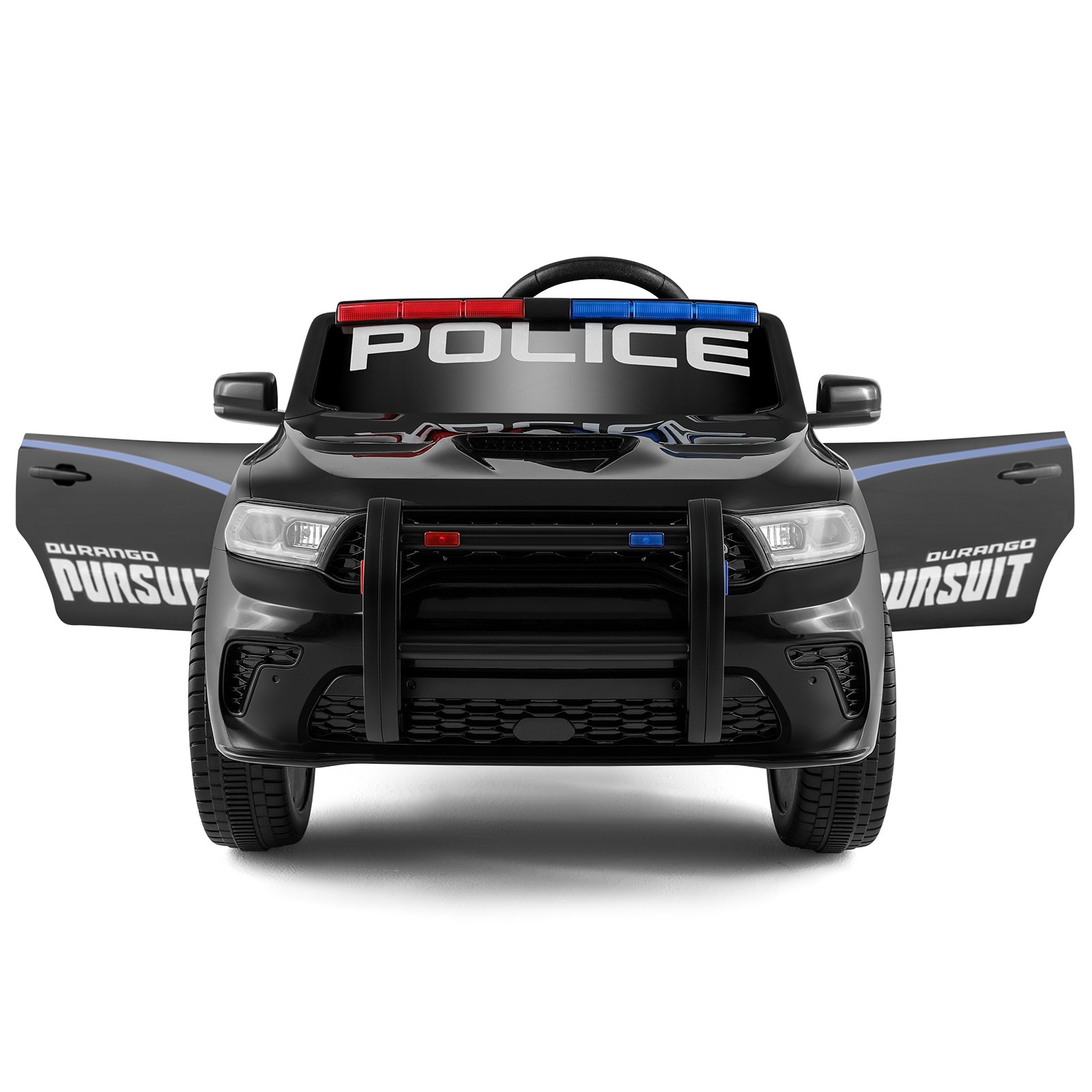 12V Battery Kids Ride On Police Car Dodge Durango SUV Music,LED,Bluetooth,Remote